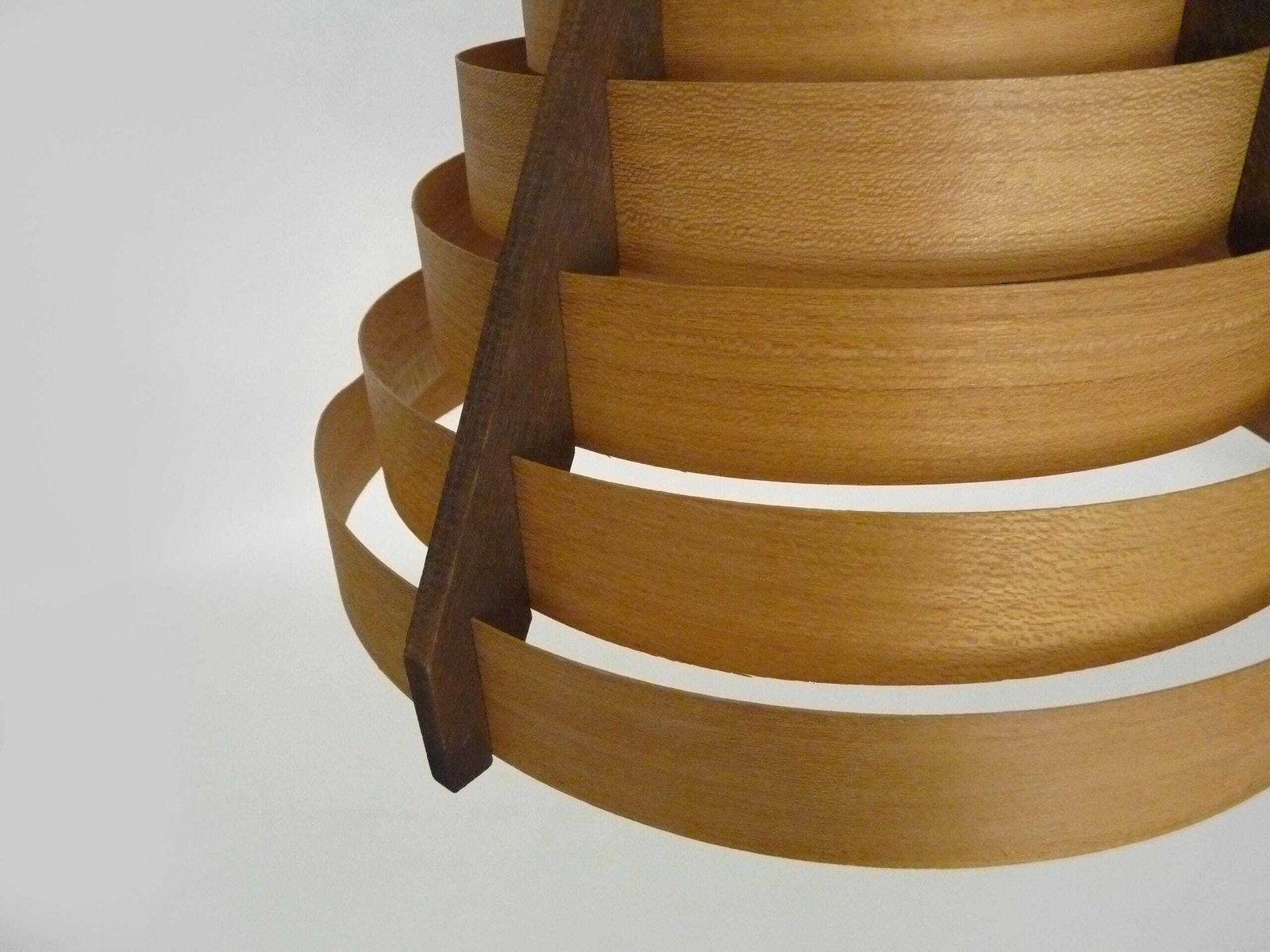 Scandinavian Pendant Light By Linus Bopp Limbach In Pine Slats. 1960s photo vintage