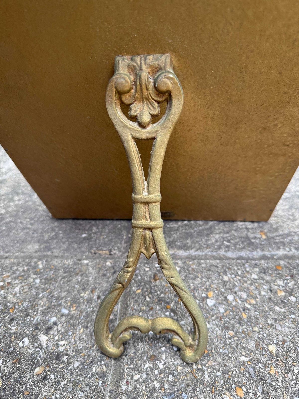 Vintage Peerart Freestanding Table Mirror – Mid Century Gilt Cast, Rectangular Bevelled Mirror, England C.1960s–70s photo for sale