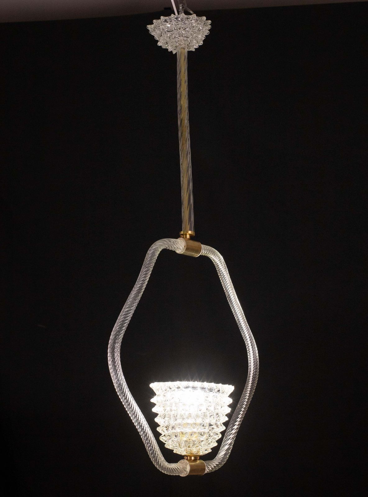 Charming Clear Rostrato Murano Glass Chandelier By Barovier & Toso, 1940s photo furniture