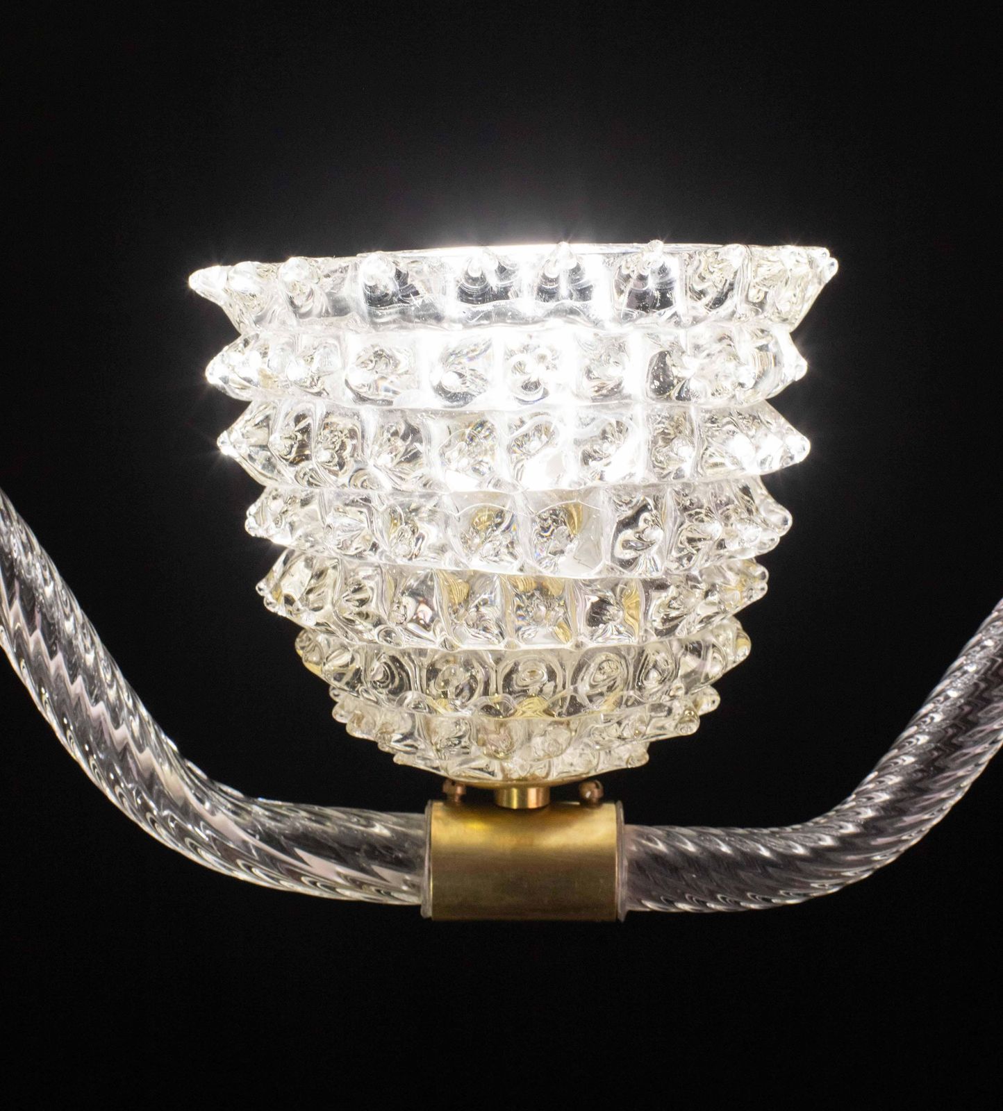 Lighting Charming Clear Rostrato Murano Glass Chandelier By Barovier & Toso, 1940s photo