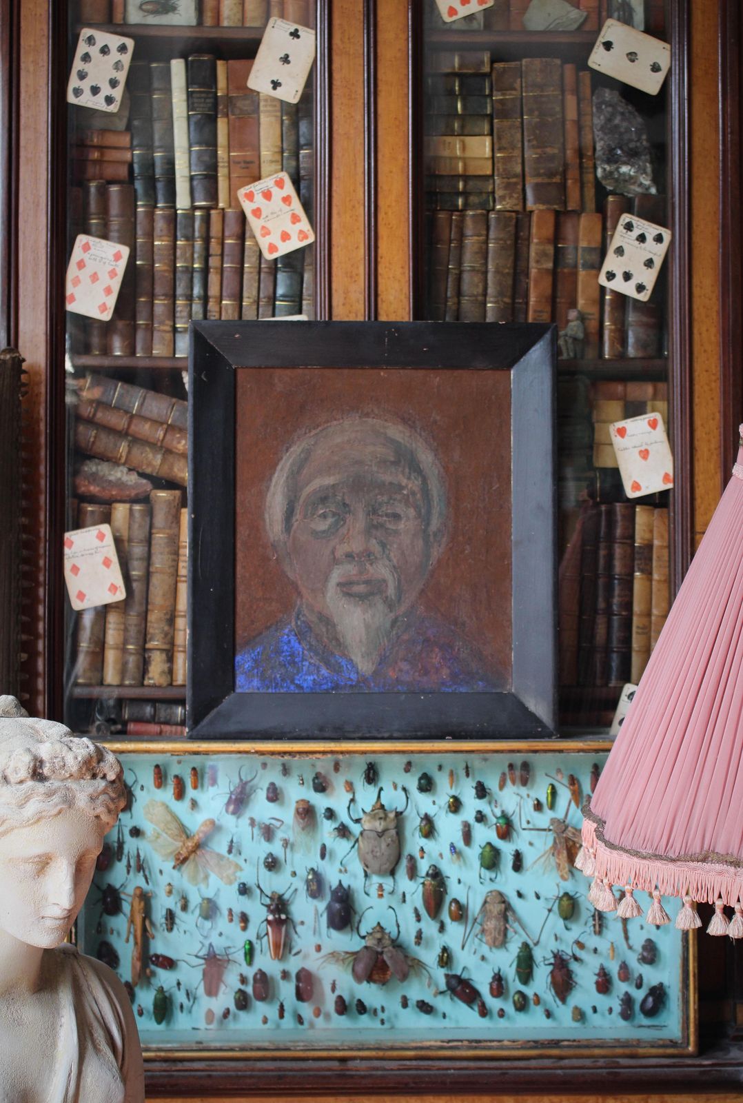 Late 20thc Susan Jayne Hocking Portrait Painting Elderly Chinaman Sir David Tang photo buy
