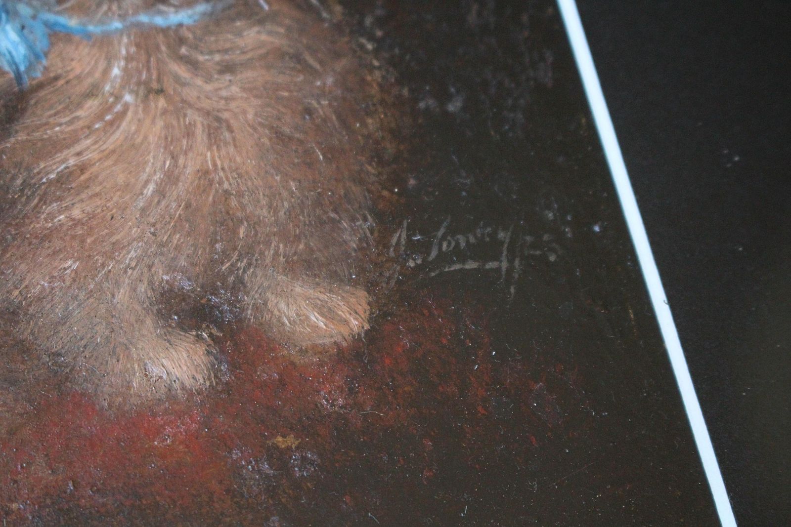 photo for sale 1923 English School J.Tonry 'Yumsie' & 'Caesar' Oil On Board Country House