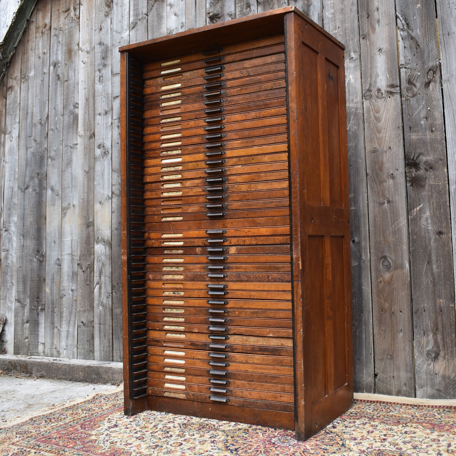 Antique Stephenson Blake Letterpress Printers Type Collector Drawer Tray Cabinet