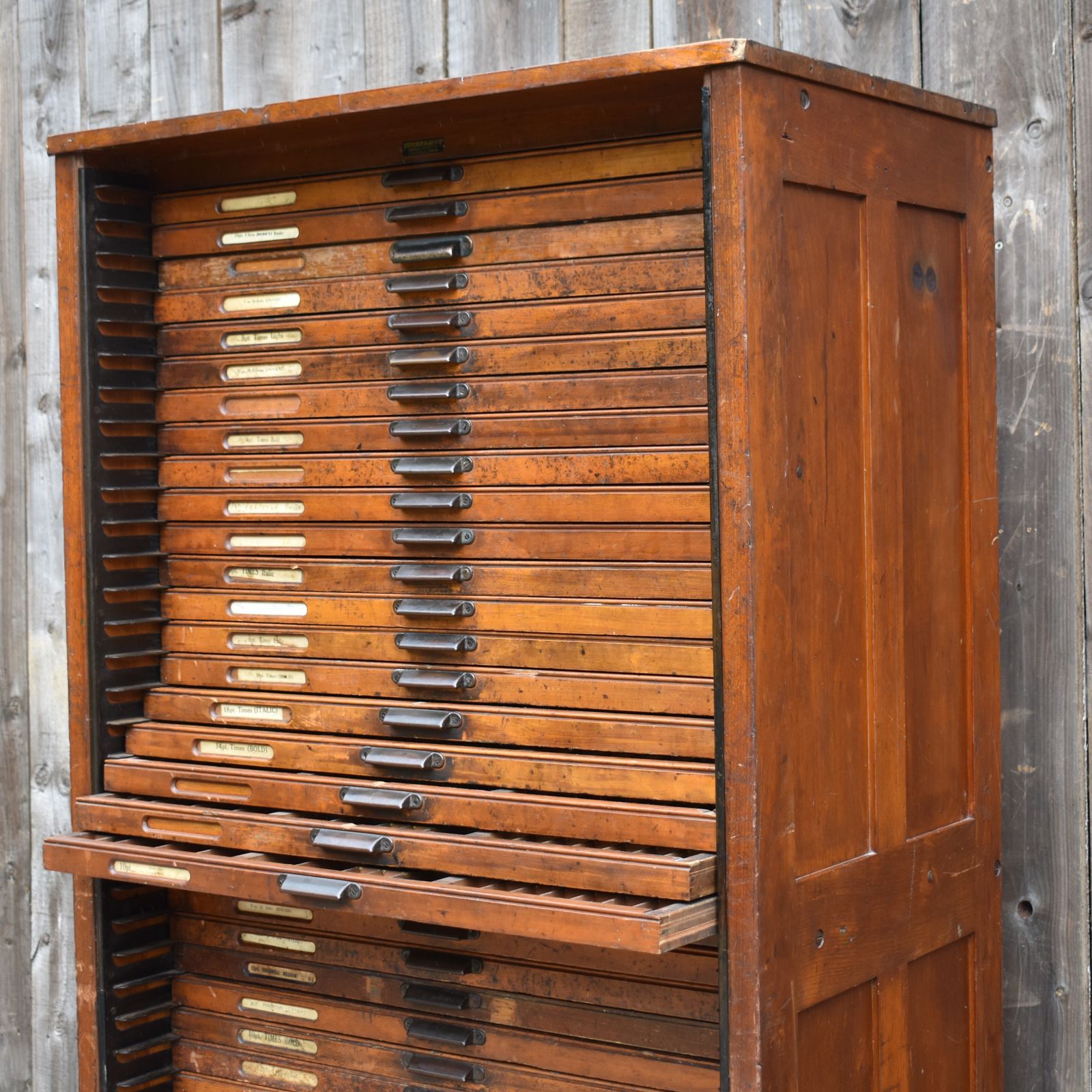Furniture Antique Stephenson Blake Letterpress Printers Type Collector Drawer Tray Cabinet photo