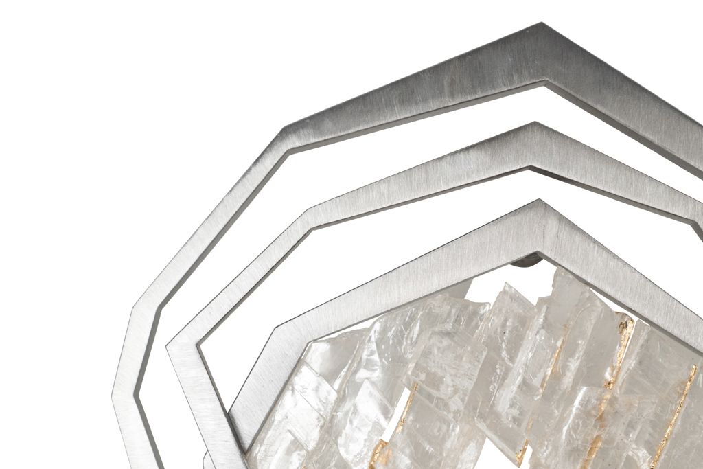 Pair Of Sconces In Brushed Metal And Rock Crystal. Contemporary. photo vinterior