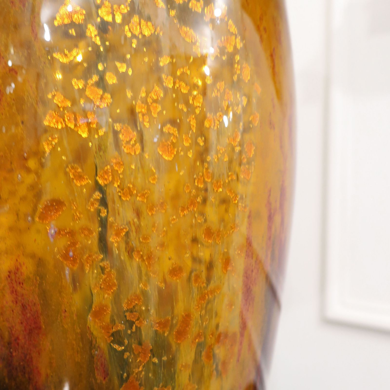 Art Deco Mottled Glass Table Lamp In The Style Of Charles Schneider photo Lighting