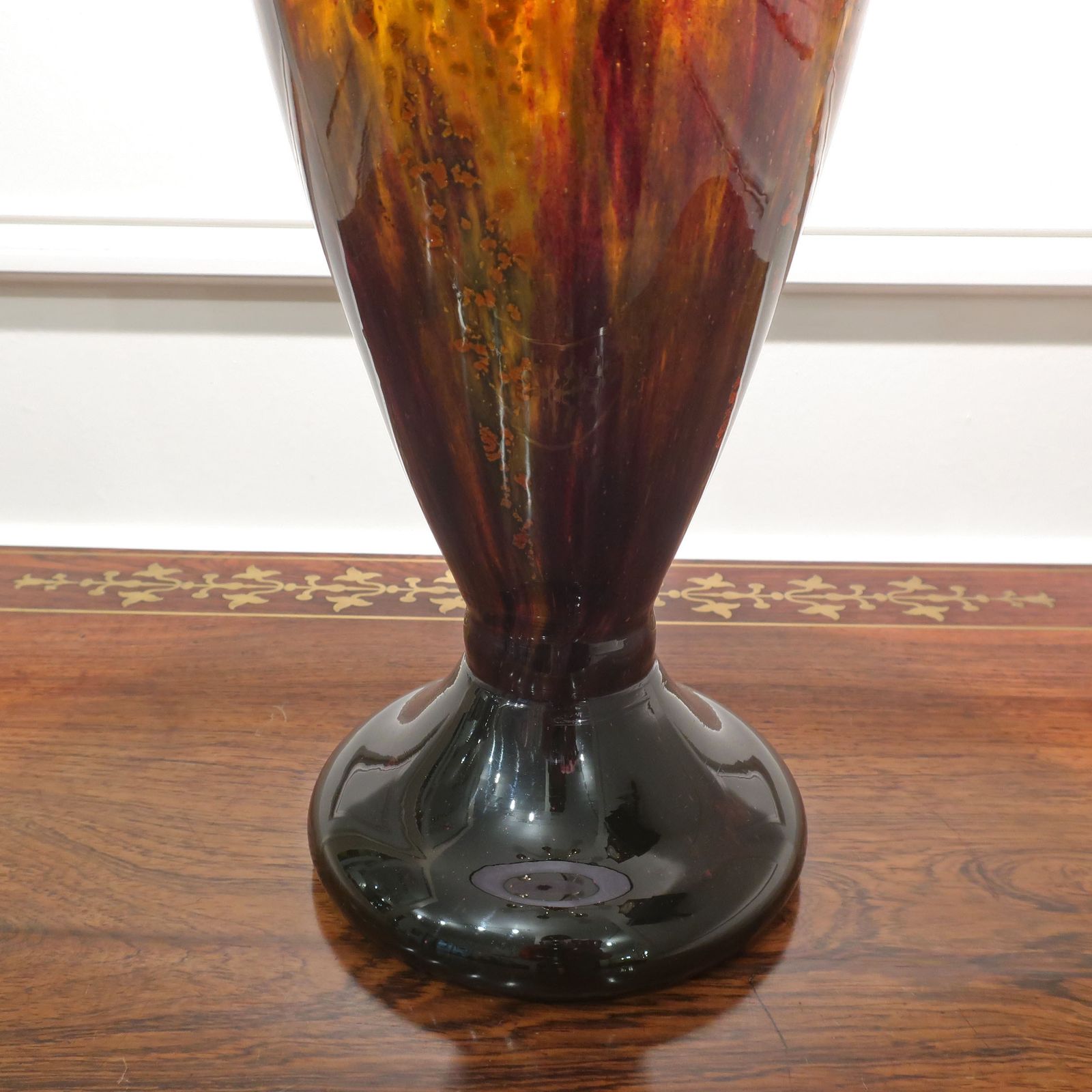 Art Deco Mottled Glass Table Lamp In The Style Of Charles Schneider photo 420.0