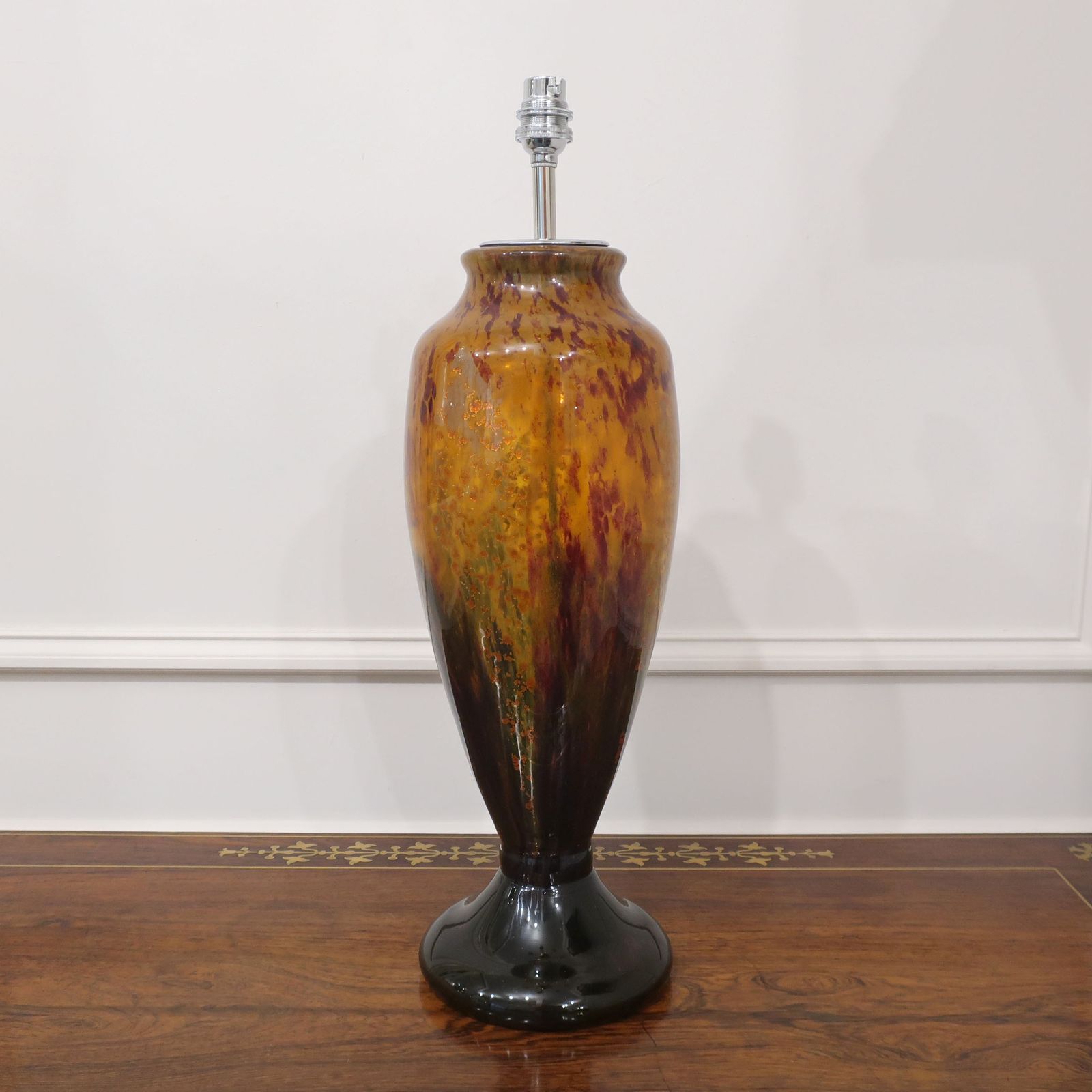 Art Deco Mottled Glass Table Lamp In The Style Of Charles Schneider photo buy