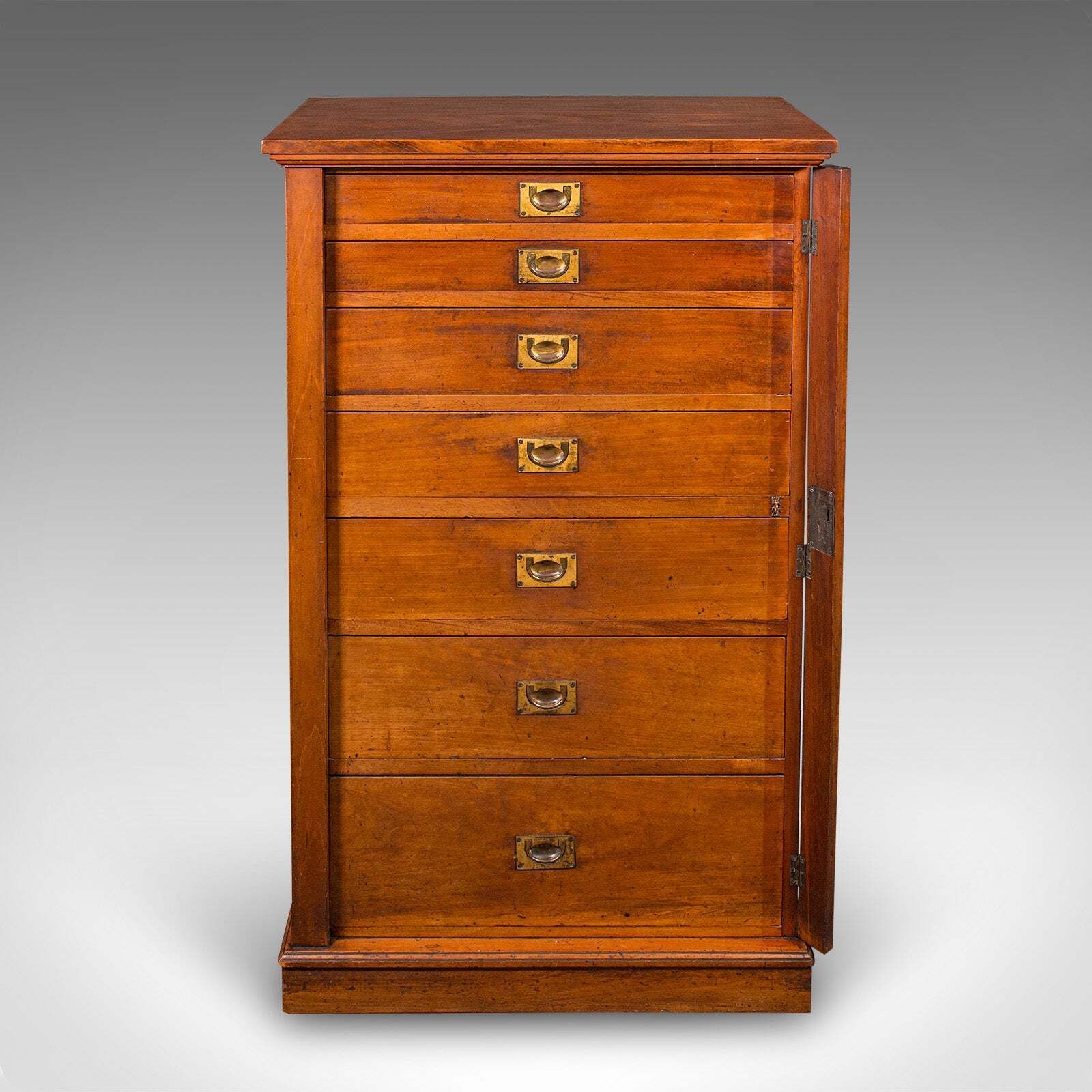 Antique Wellington Chest, English Walnut Specimen Collector's Drawers, Victorian photo 4026.0