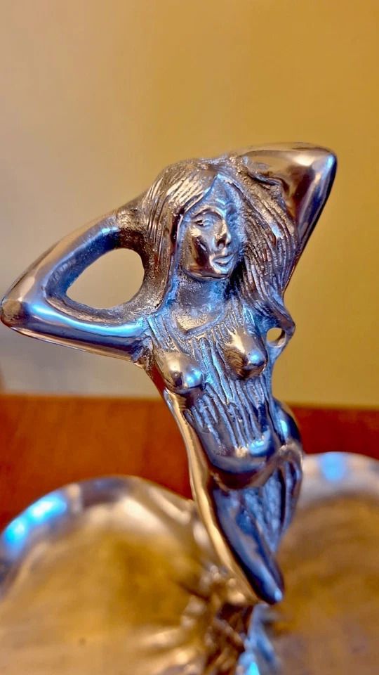 Art Nouveau Jugendstil Sweetmeat Stand Dish Woman Maiden Albert Mayer photo for sale