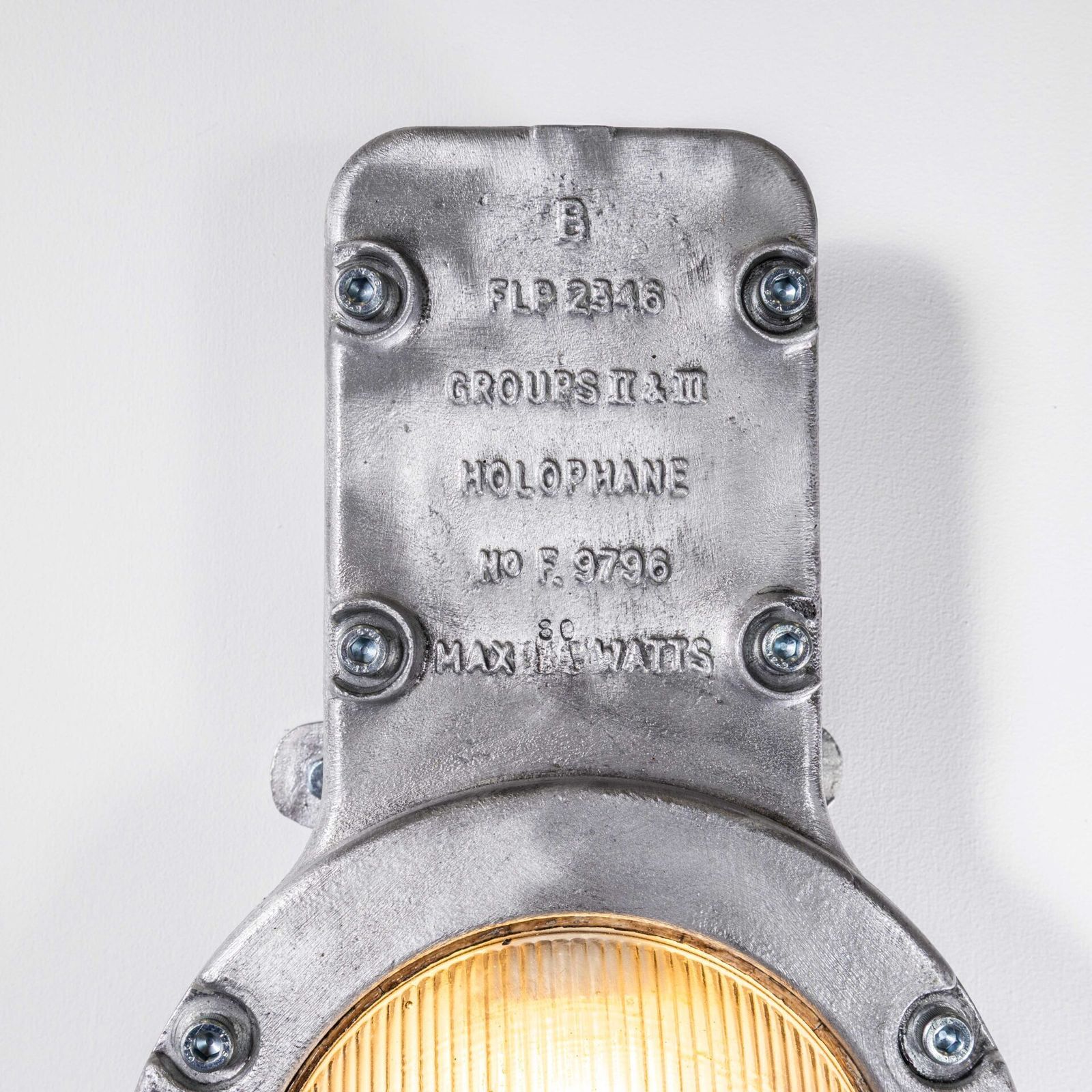 1950’s Holophane Large Cast Bulkhead Lamp photo Lighting