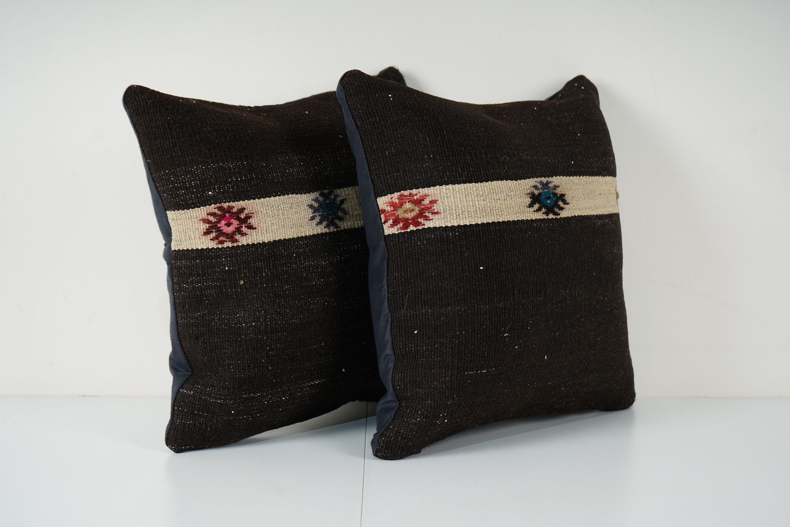 Striped Kilim Pillow, Authentic Turkish Goat Hair Woven Cover, Cozy Couch Accent, Perfect Boho Gift photo Textiles