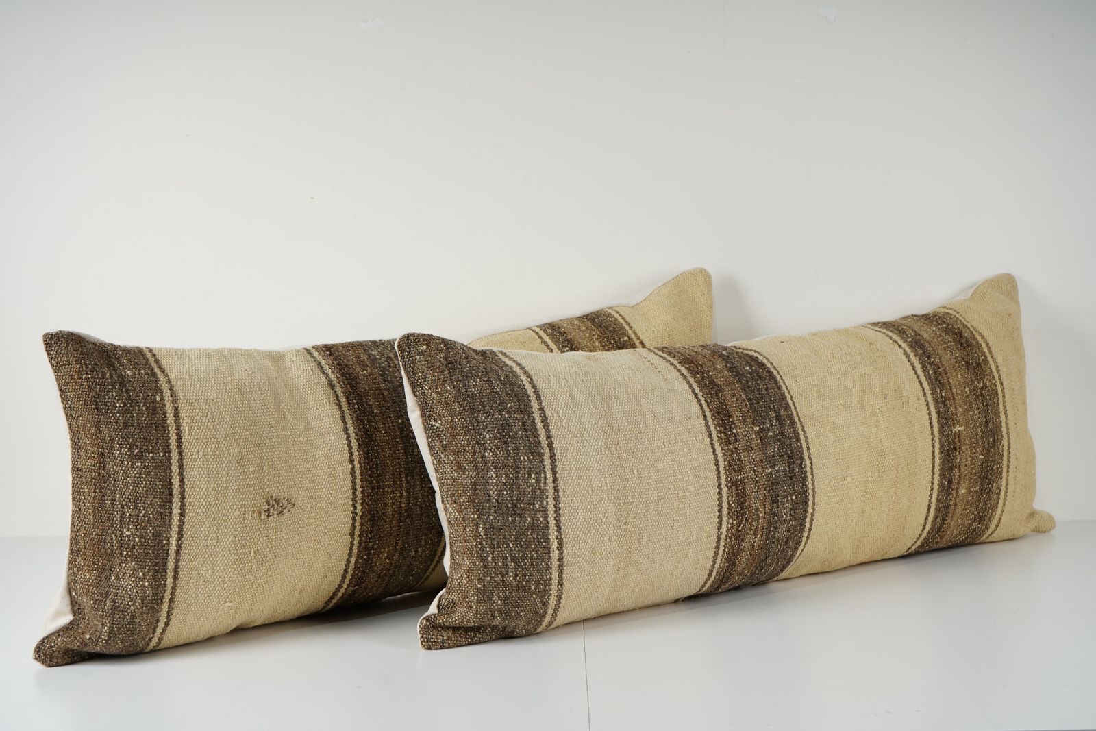 Turkish Kilim Pillow   Set Of Two Organic Cotton Bedding Kilim Covers With Tribal Geometric Patterns, Ethnic Home Decor Gift photo Textiles