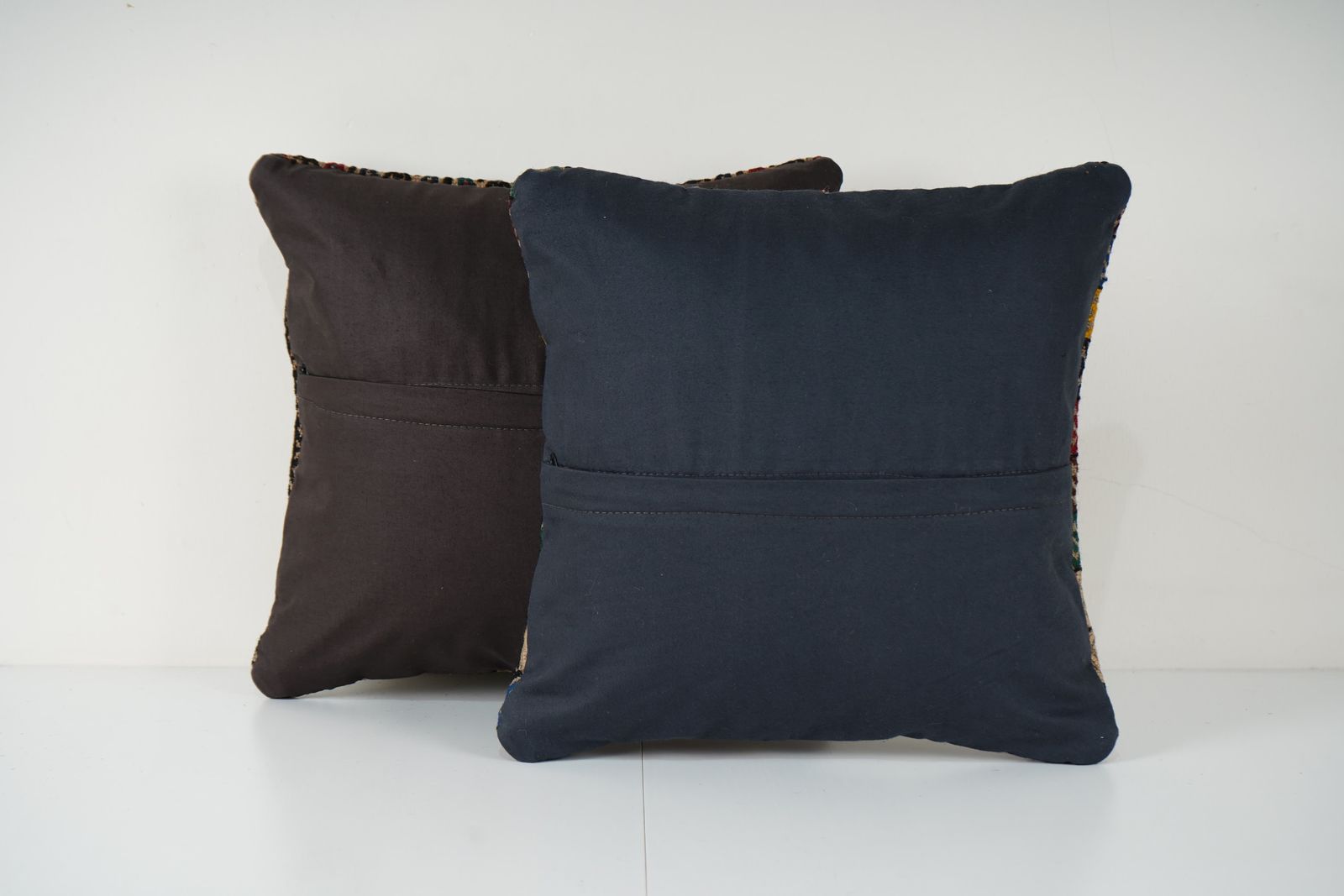 Black Cicim Pillow Cover   Set Of Two Wool Turkish Jajim Cushion Case photo Textiles
