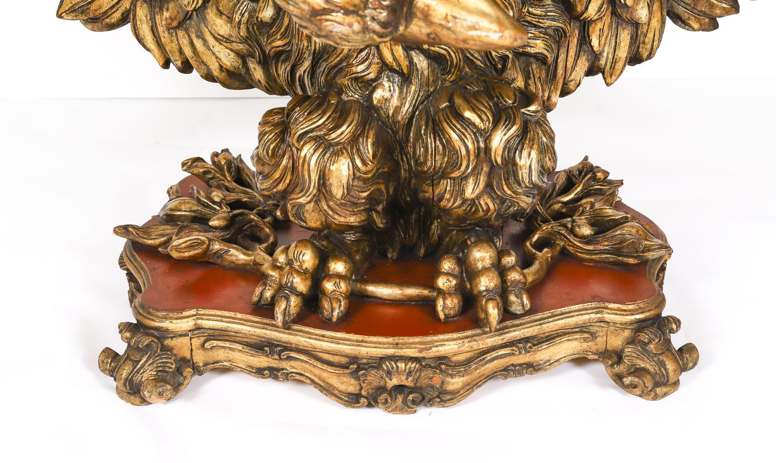 photo for sale Antique George II Revival Rouge Marble Topped Eagle Centre Table 20th C