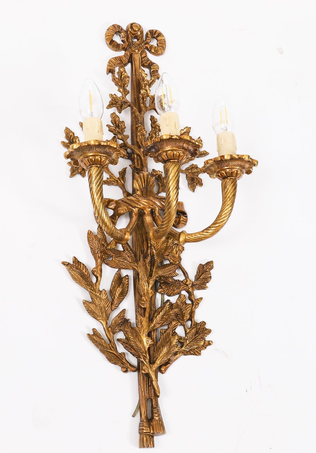 Antique Set Of 6 French Louis Revival 3 Branch Ormolu Wall Lights  20th C photo vinterior