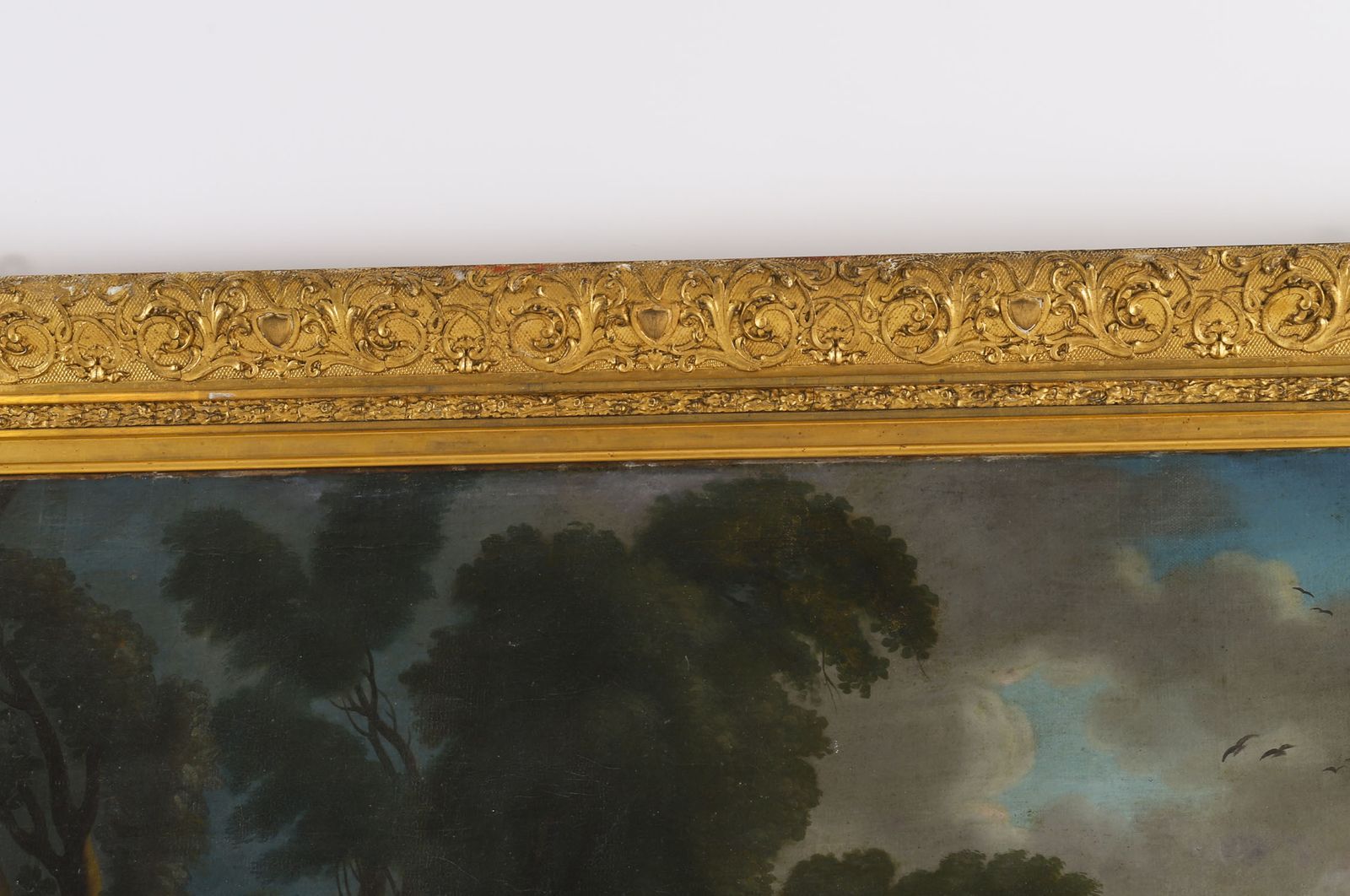 Antique Oil On Canvas  Painting "Party Picnicking" After Watteau 18thc photo buy