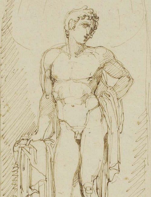 English School (Early 19th Century)   Study Of Apollo. photo for sale