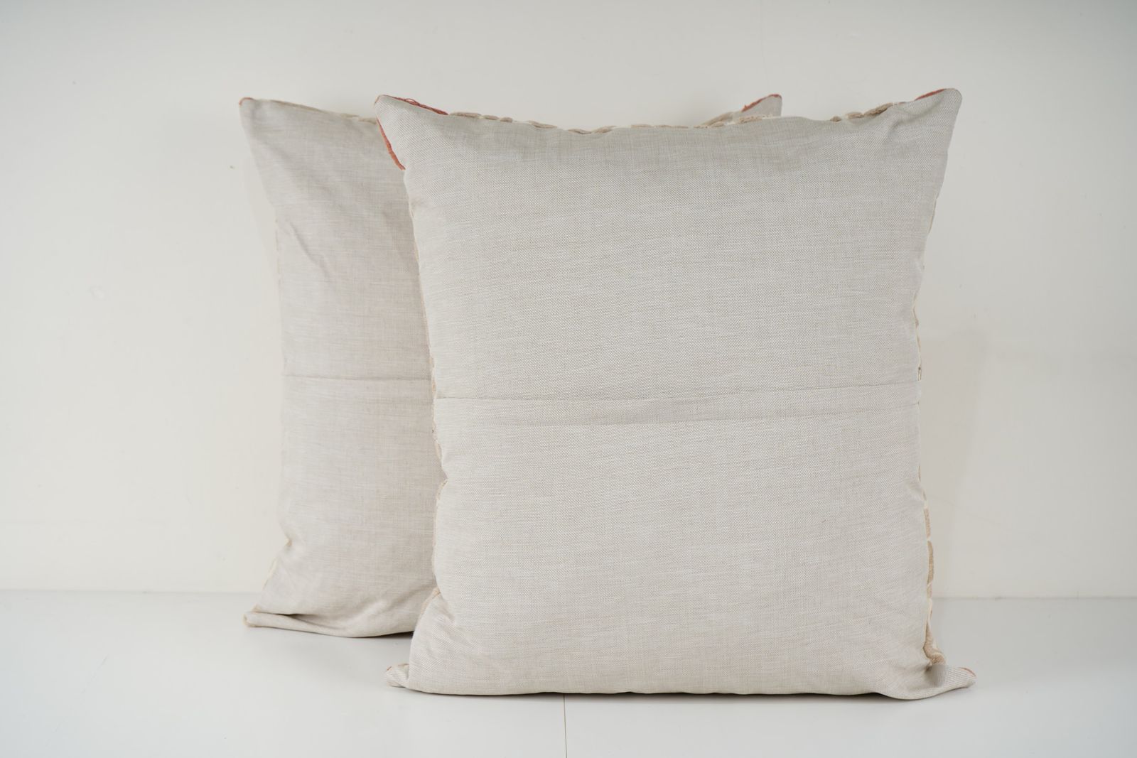 Striped Hemp Bedding Kilim Pillowcase Throw Rug Pillow, Set Of Two Organic Wool Kelim Design Cushion photo Textiles