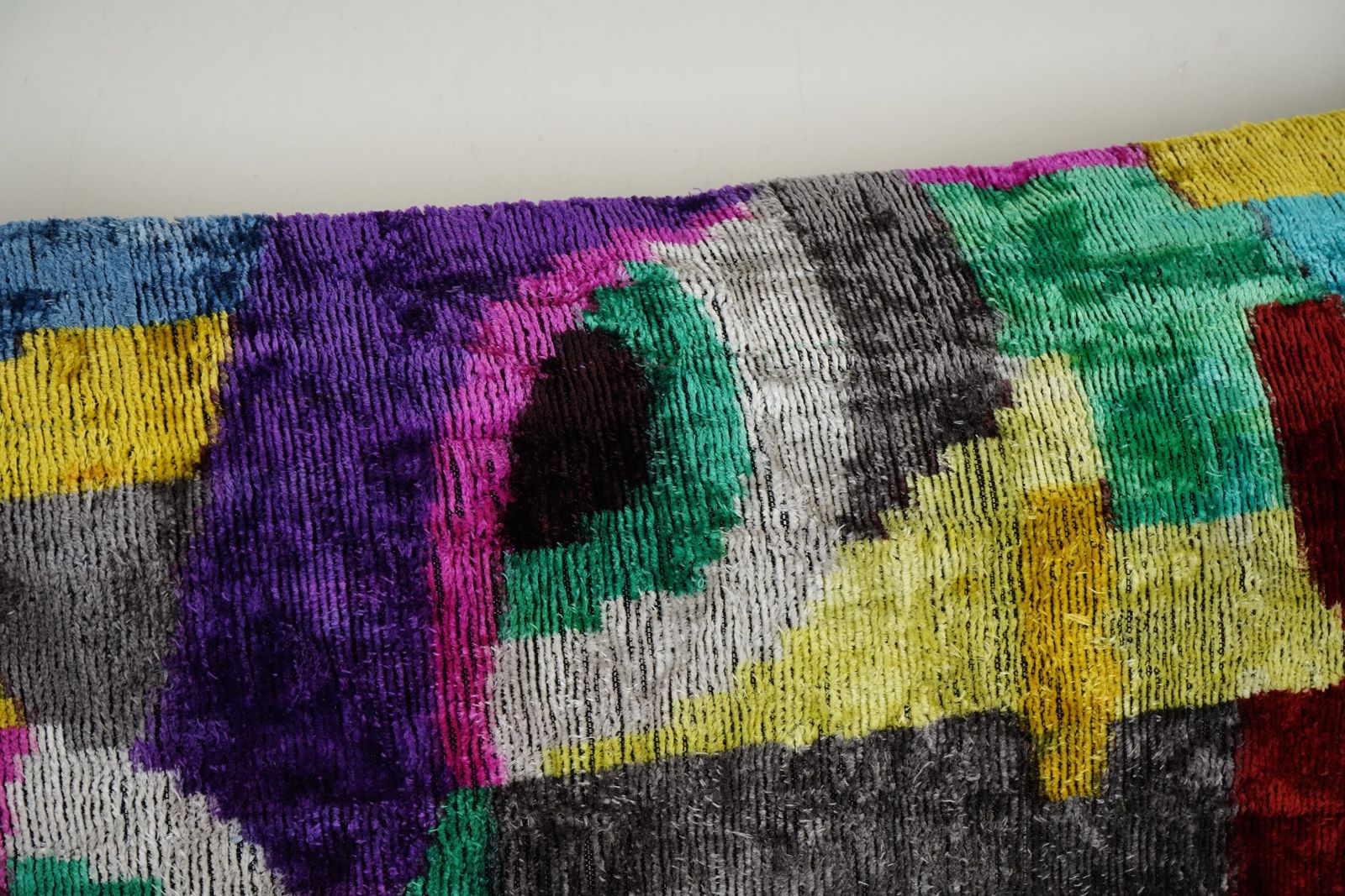Silk Ikat Velvet Cushion Cover Set   Colourful Abstract Throw Pillow Cover   Home Decor Set photo Textiles