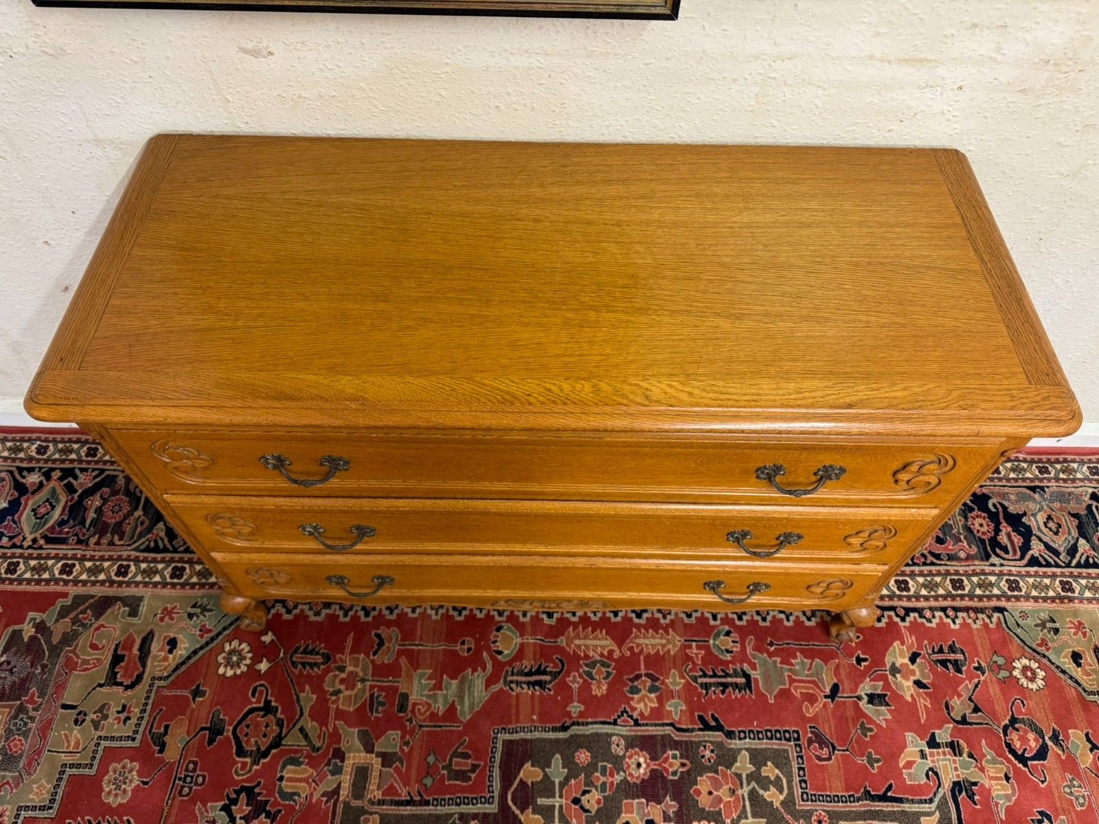 Fantastic Quality French Carved Oak Three Drawer Commode/Chest photo 375.0