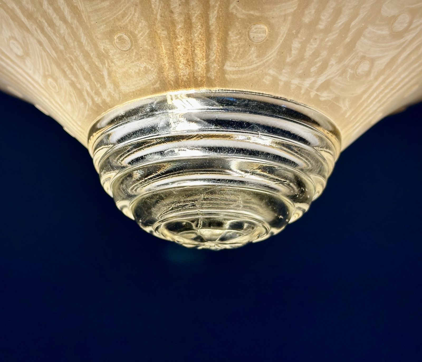 photo buy Art Deco Period Fluted Glass Ceiling Plafonnier Restored And Ready To Be Placed.Circa 1930.