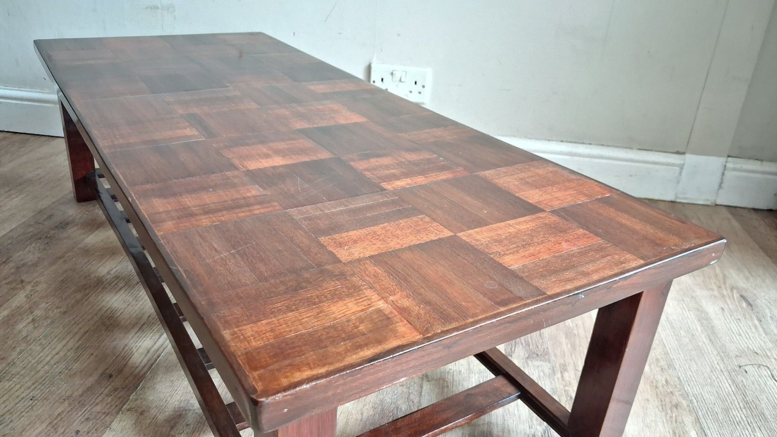 1960's Danish Parquet Top Mid Century  Rosewood Drinks /Coffee Table photo for sale