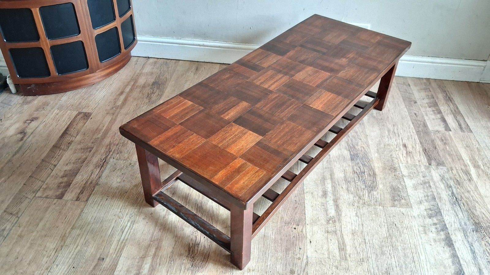 photo buy 1960's Danish Parquet Top Mid Century  Rosewood Drinks /Coffee Table