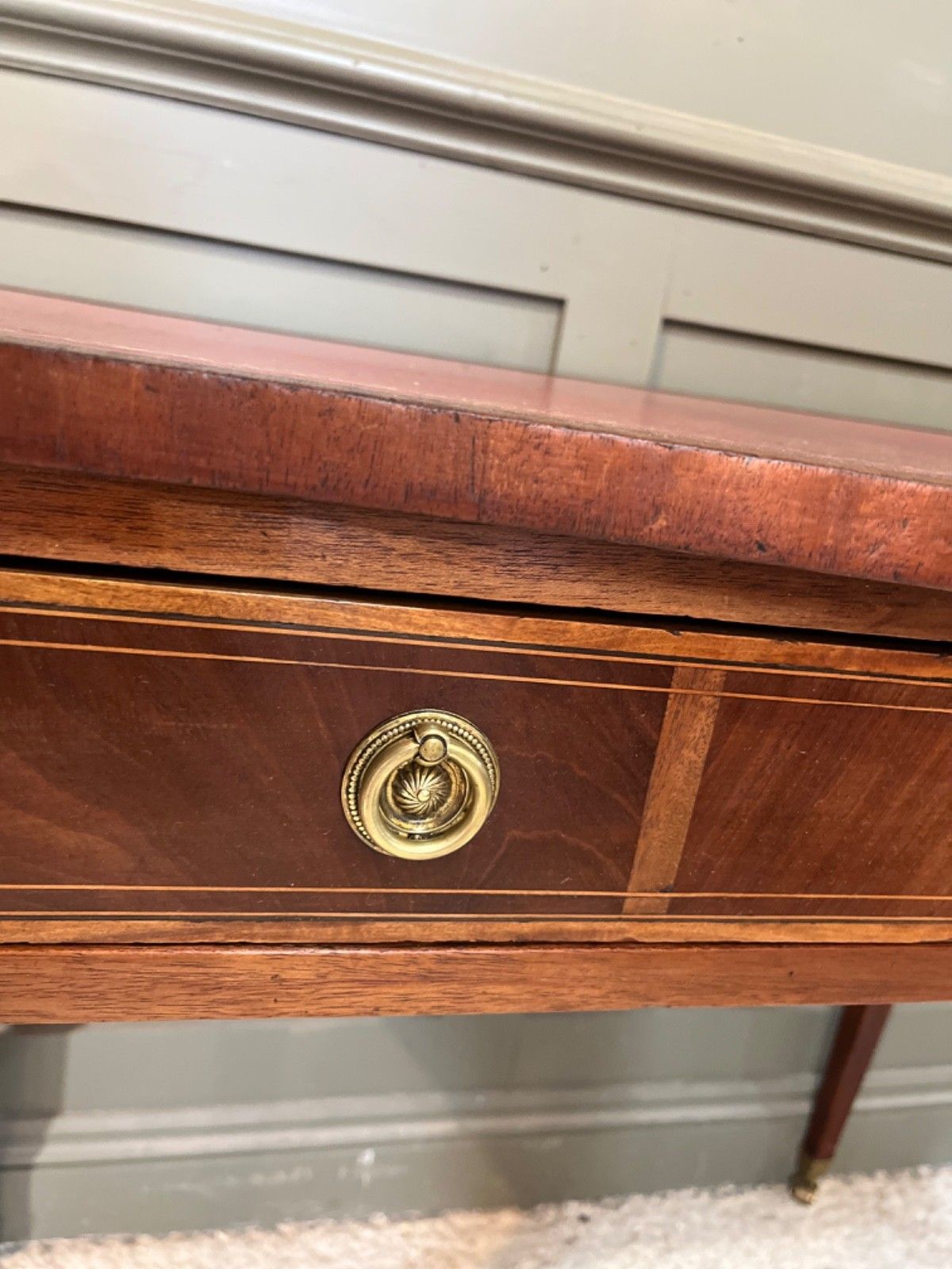 Antique Desk With Leather Top Circa Early 1900’s. photo 275.0