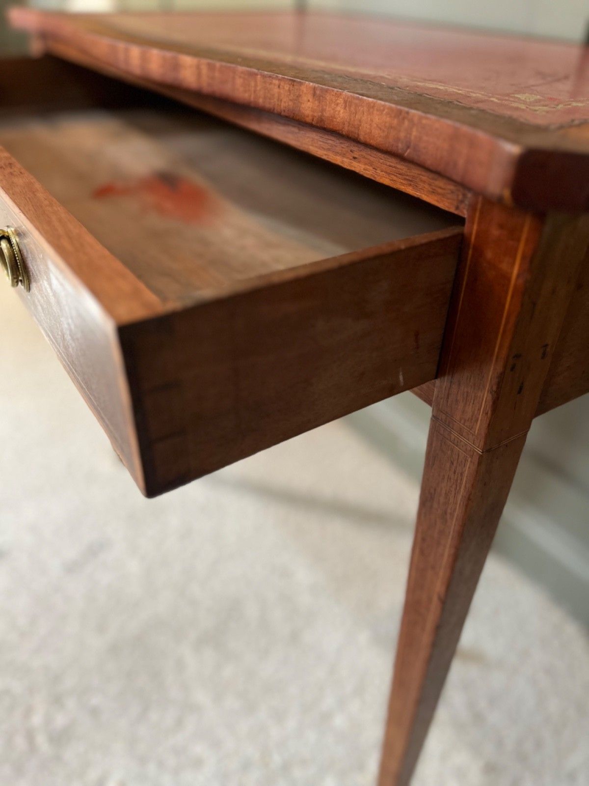 Furniture Antique Desk With Leather Top Circa Early 1900’s. photo