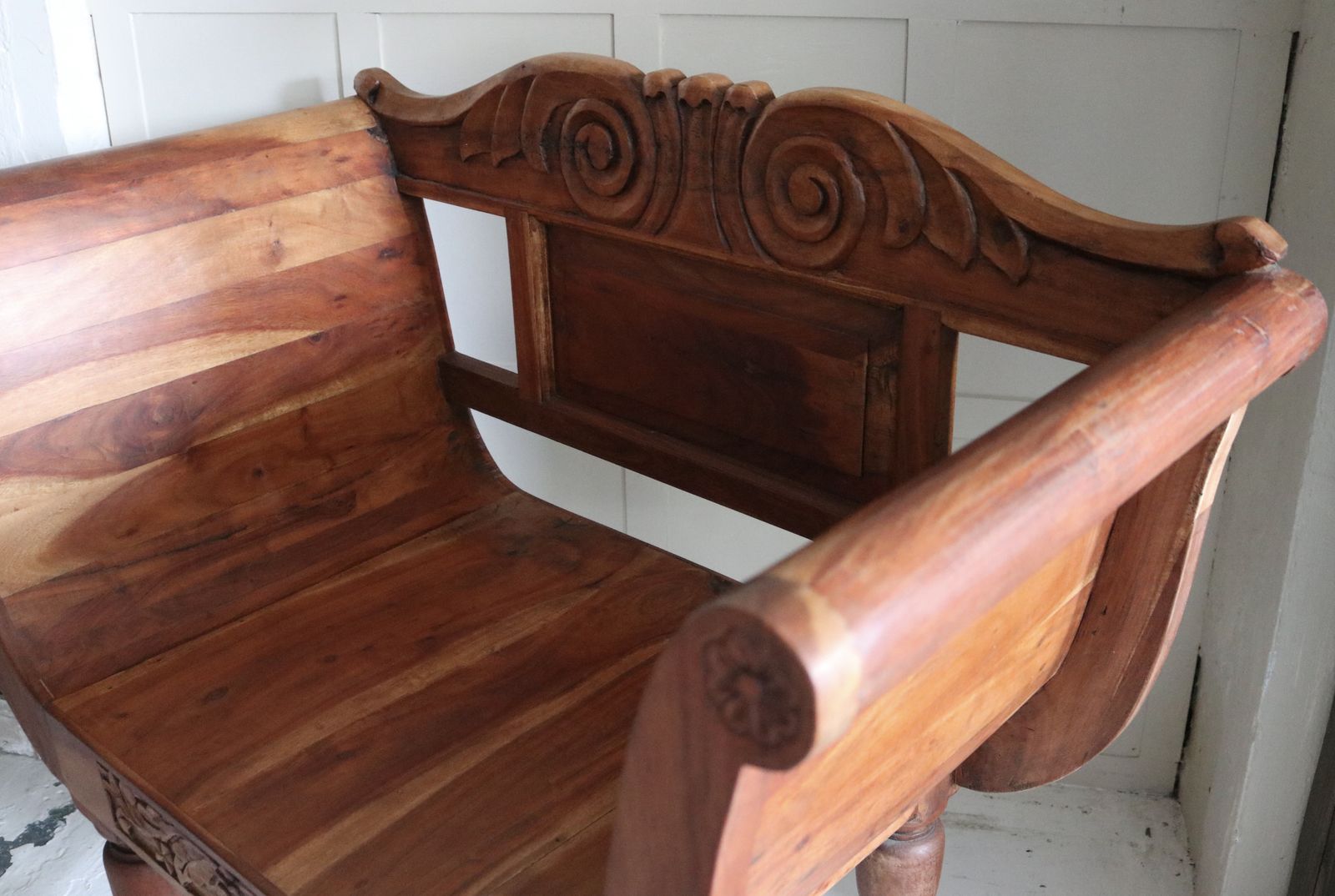 Furniture Large Eastern Carved Throne Armchair Hardwood photo