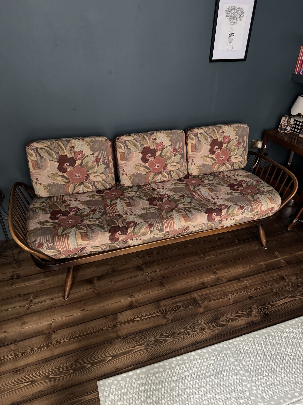 Ercol Studio 3 Seater Daybed/Sofa, Dark Wood, 1950s photo furniture