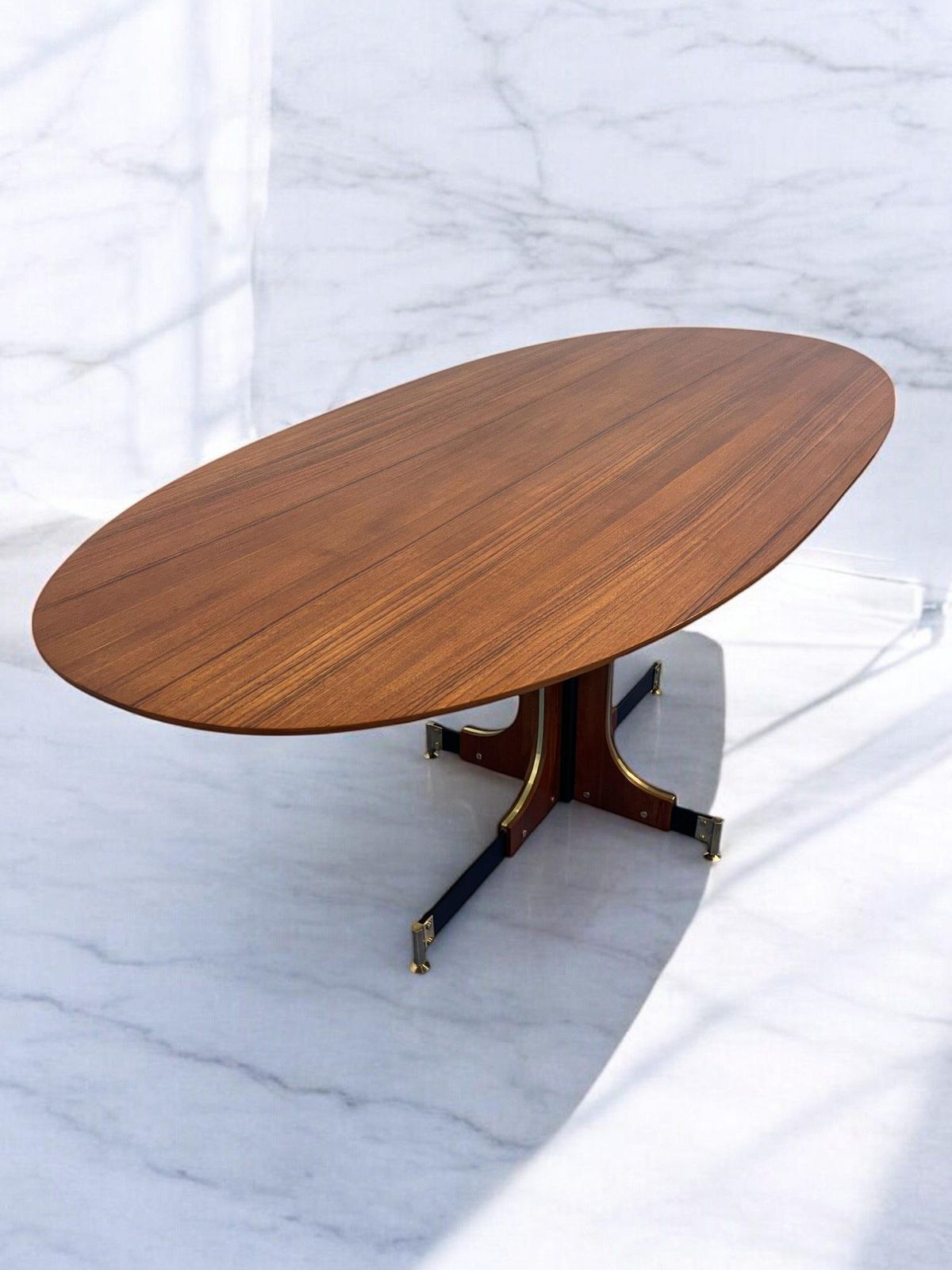 Italian Mid Century Dining Teak Table Attributed To Ignazio Gardella, 1960s photo buy