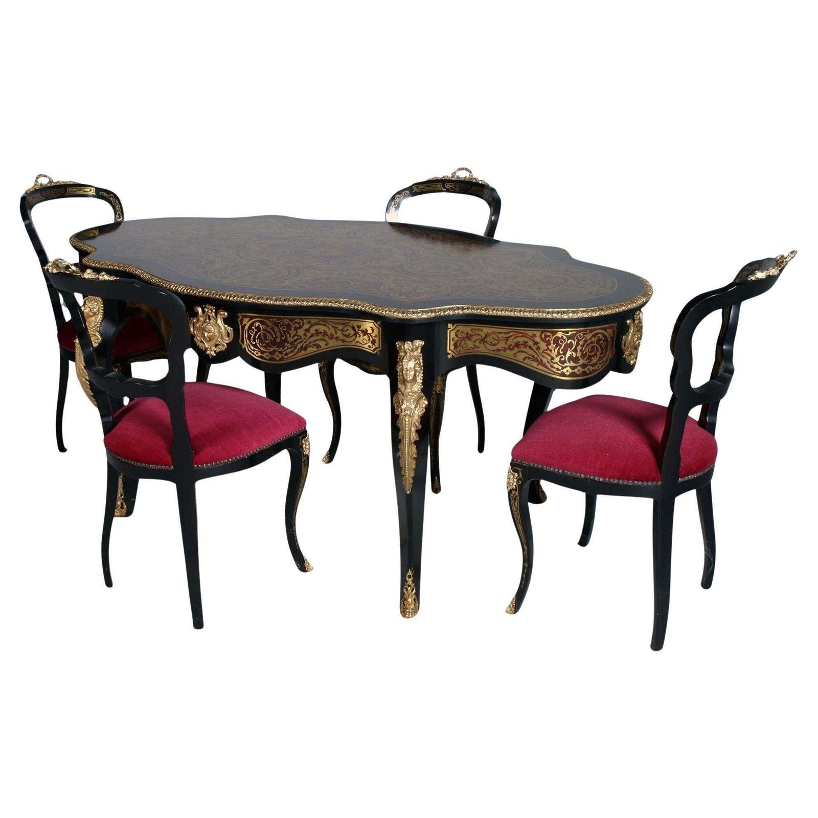 Scittoio Table, Baroque, Boulle, France, 19th Century, Venetian Country Villa