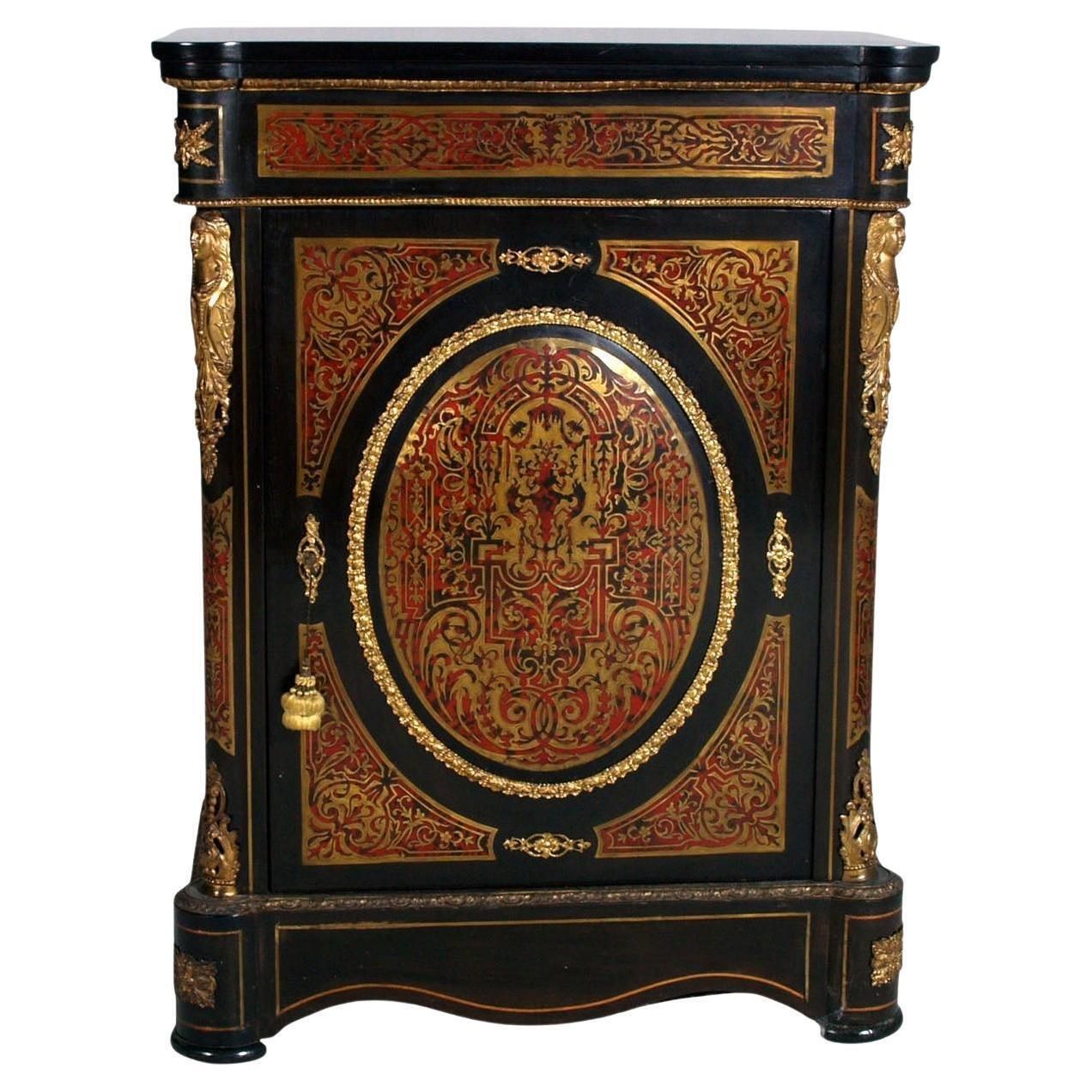 Boulle Style Cabinet , Credenza 19th Century, From A Venetian Countryside Villa