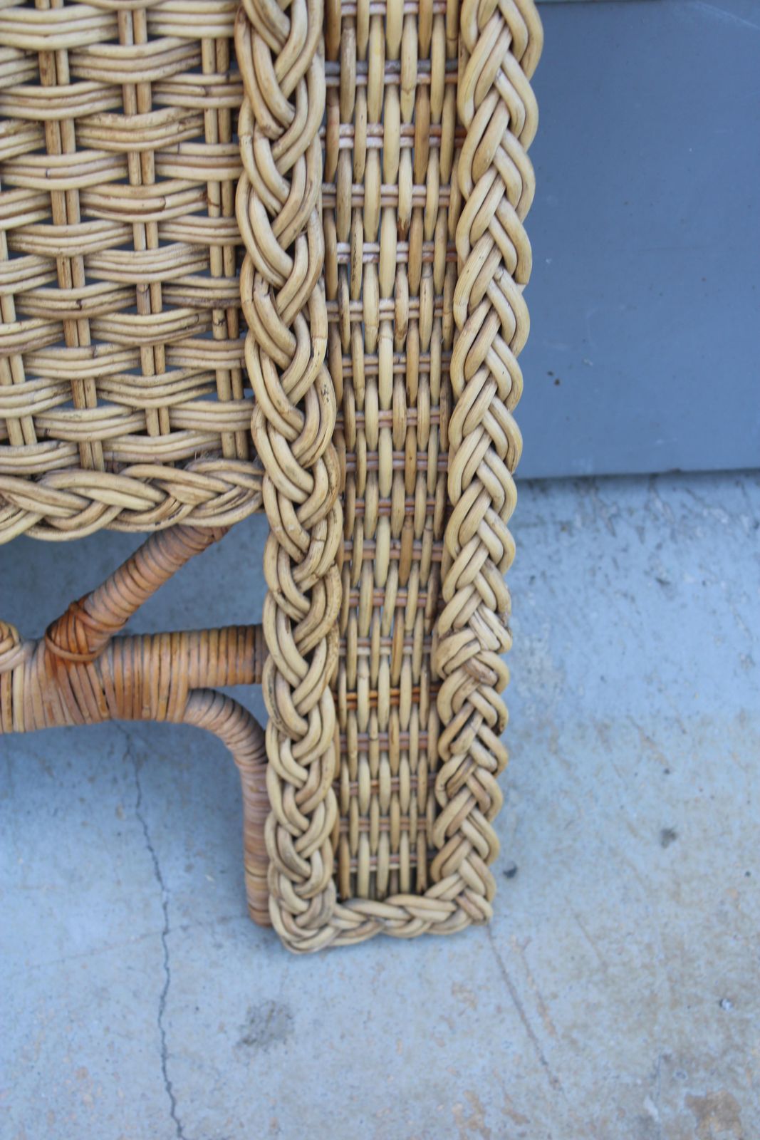 Italian Bamboo Wicker Bed Headboard 1970 Tommaso Barbi Italy photo buy