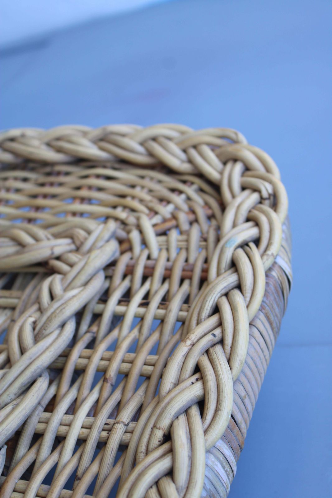 photo for sale Italian Bamboo Wicker Bed Headboard 1970 Tommaso Barbi Italy