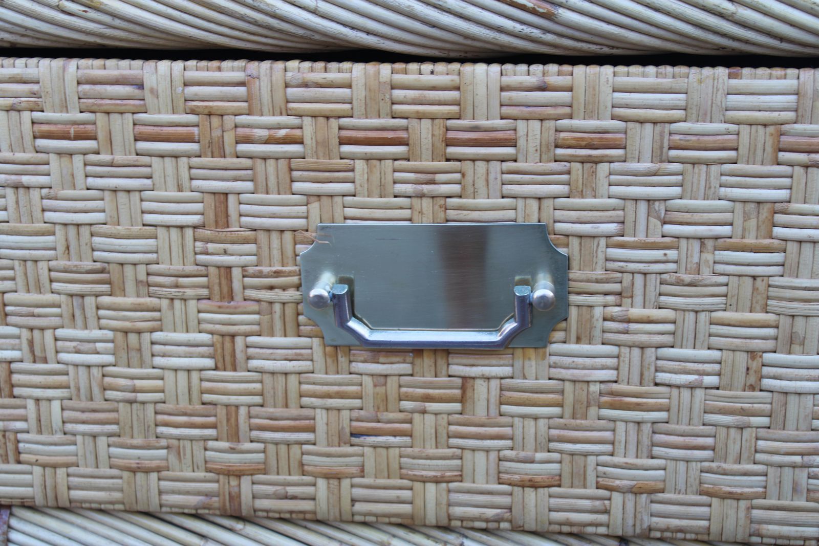 photo furniture Pair Of Bedside Tables In Bamboo Wicker Italy 1970 Tommaso Barbi