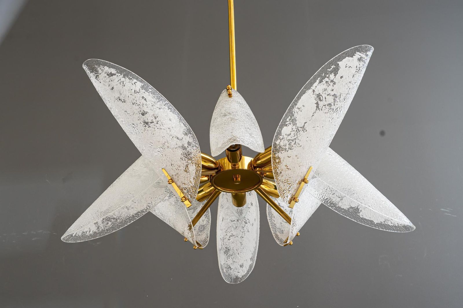 Rupert Nikoll Chandelier With Original Lucite Shades Vienna Around 1960s photo for sale
