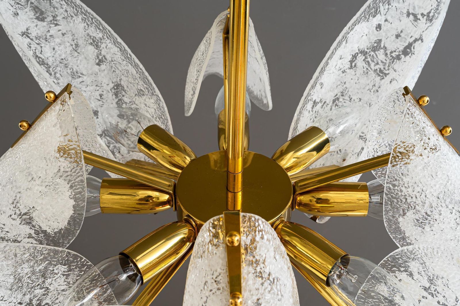 Rupert Nikoll Chandelier With Original Lucite Shades Vienna Around 1960s photo vintage