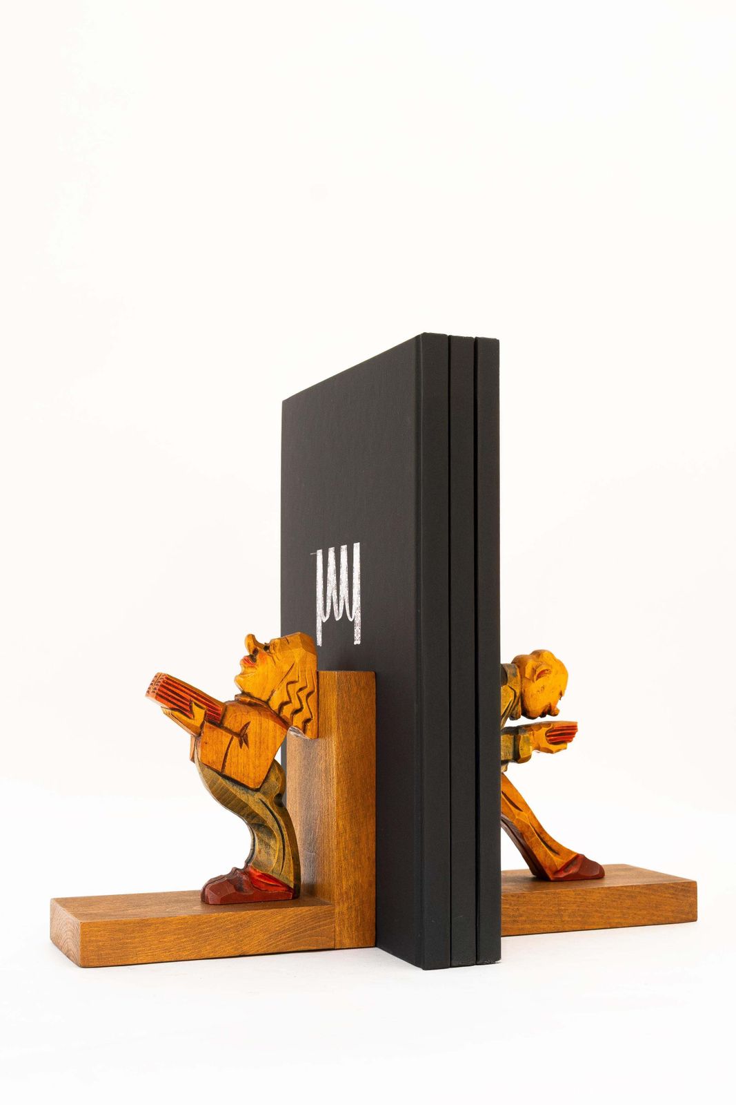 2 Carved Bookends ( Basswood ) Vienna Around 1960s photo for sale