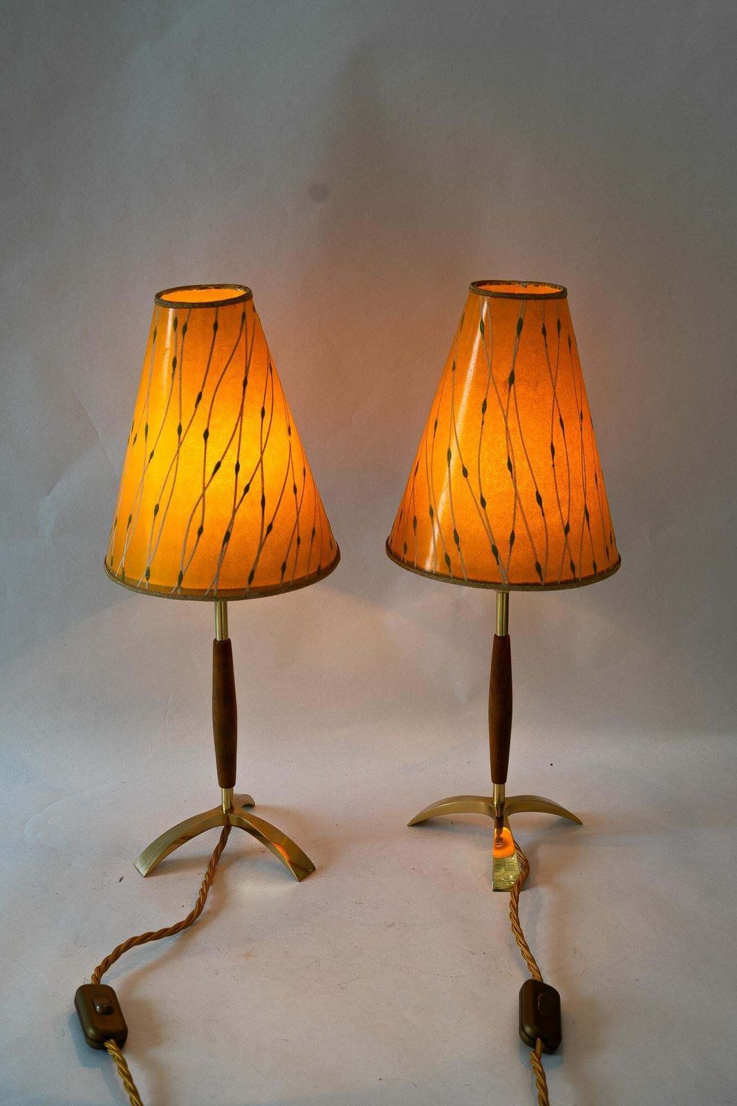 2x J.T.Kalmar Table Lamps With Original Shades Vienna Around 1950s photo buy