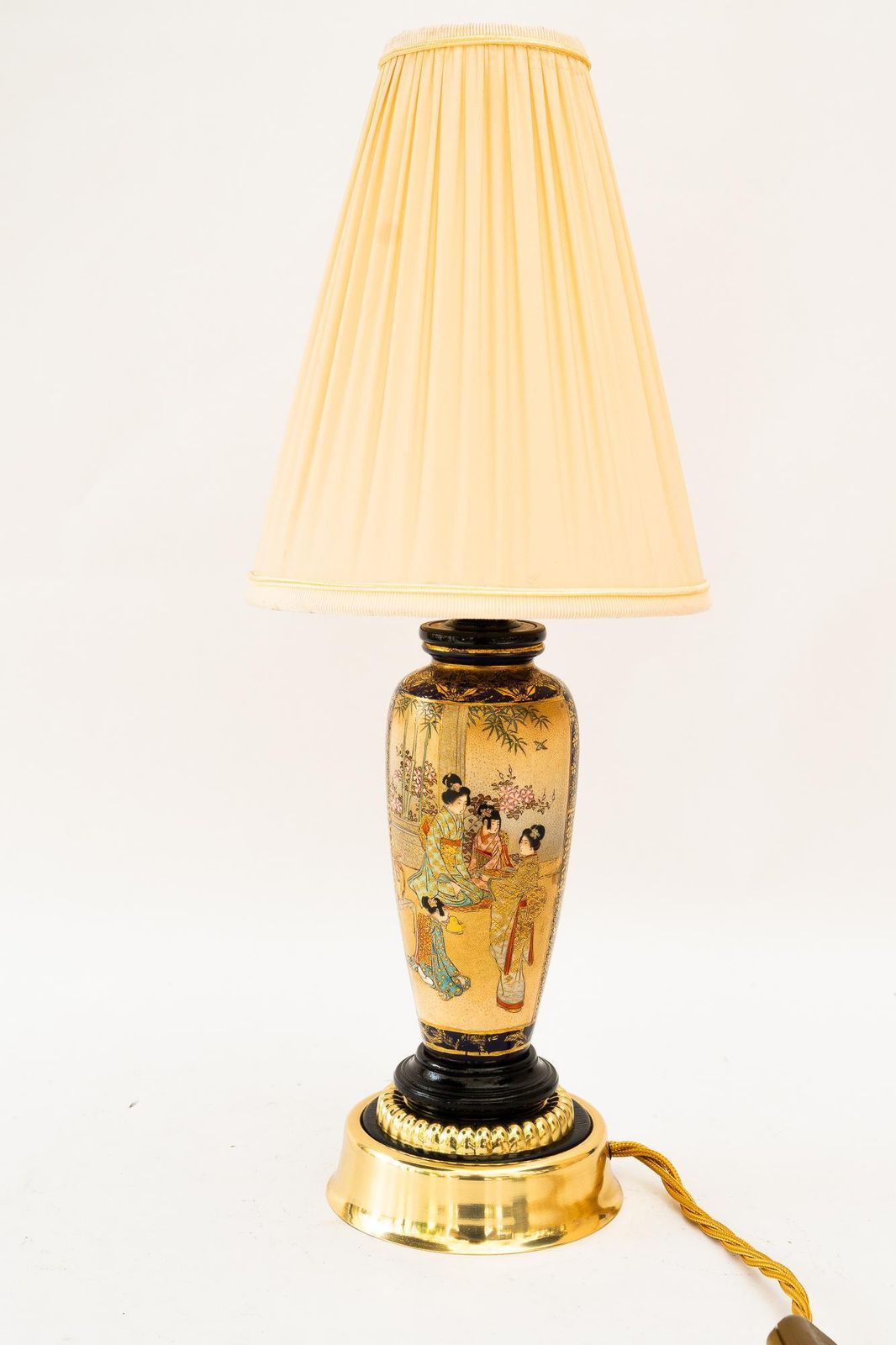 Art Deco Ceramic Table Lamp With Fabric Shade Vienna Around 1920s photo buy