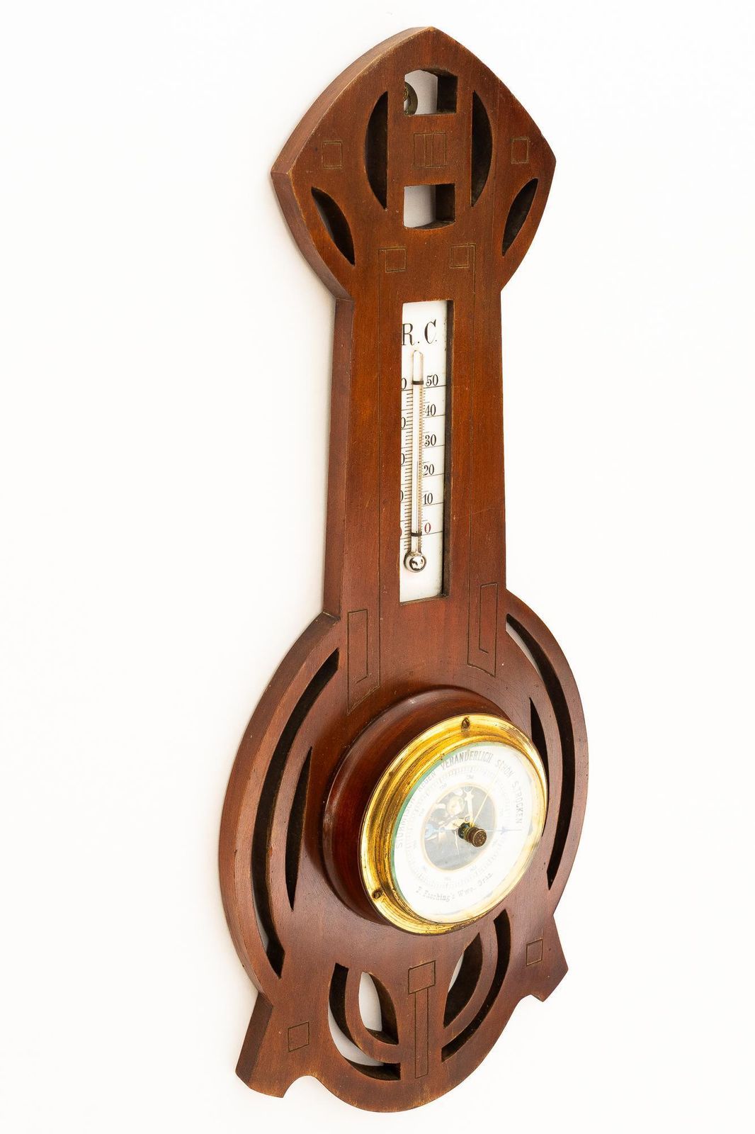 Art Deco Wood Weatherstation Vienna Around 1920s photo 388.0
