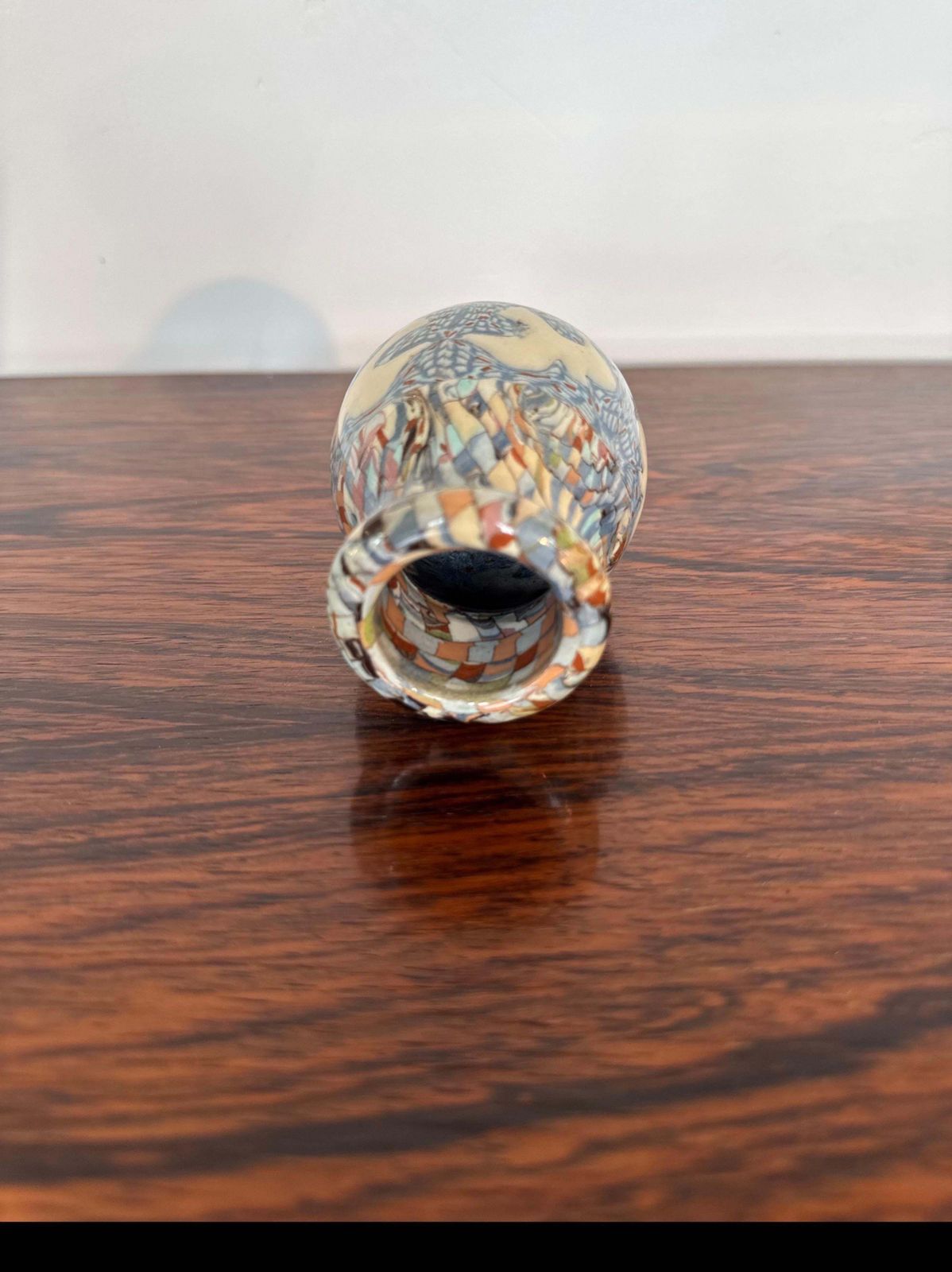 Home Decor Earthenware Vase With Mosaic Mille Fiori Decoration, Gerbino For Vallauris photo