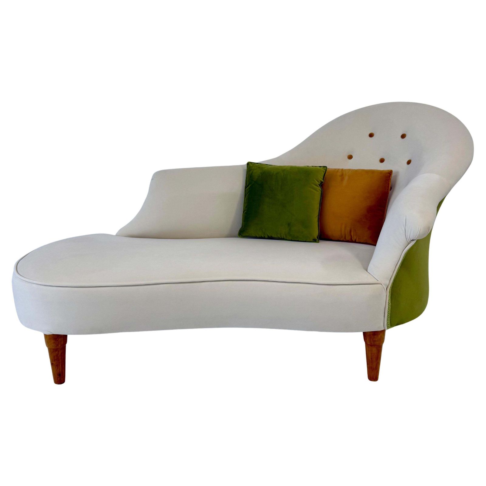 1960s Italian Cherry Wood And Velvet Chaise Longue In Three Colors