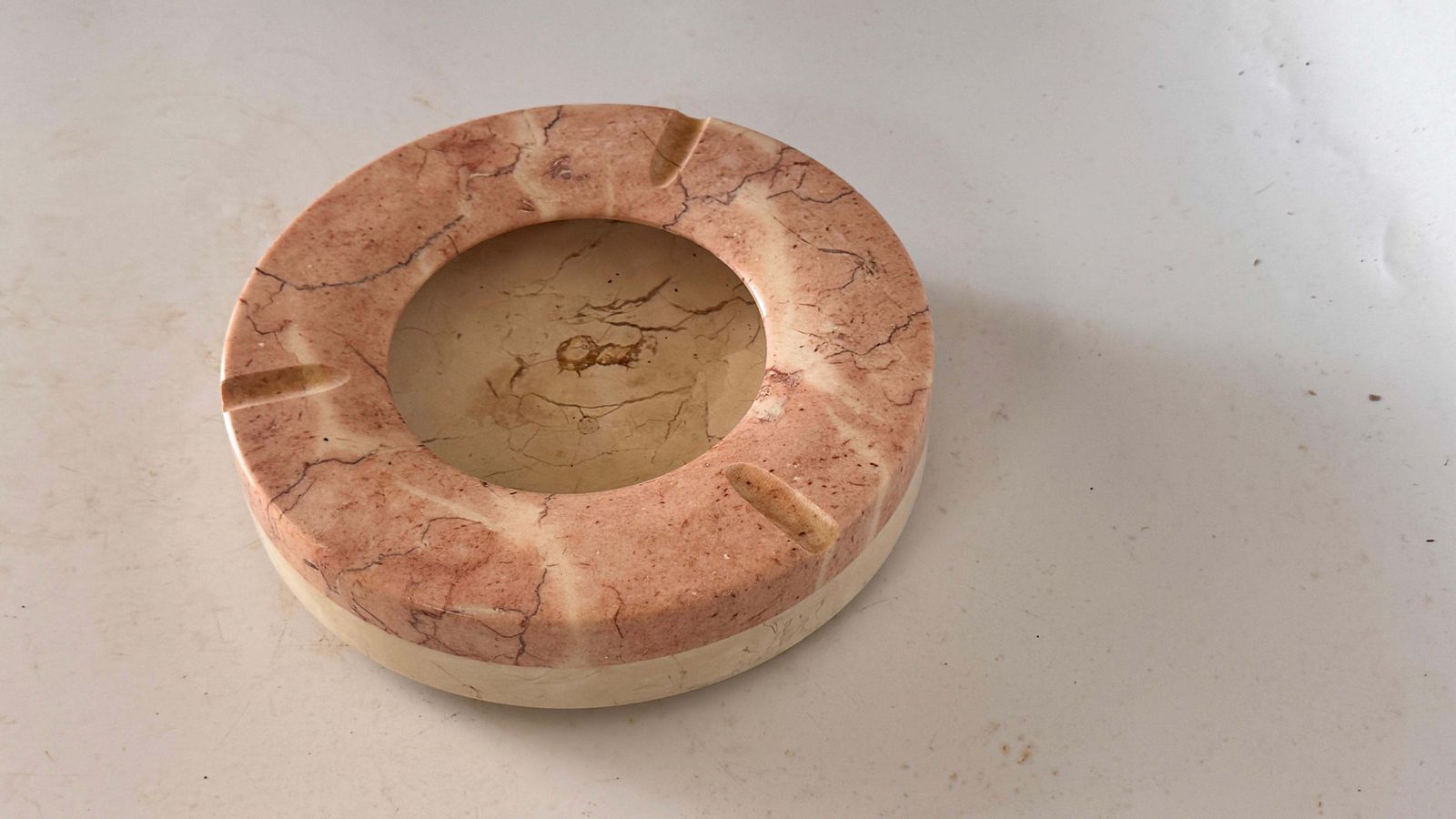Large Pink Marble Ashtray – Italian Mid Century – Sculptural Decorative Object photo buy