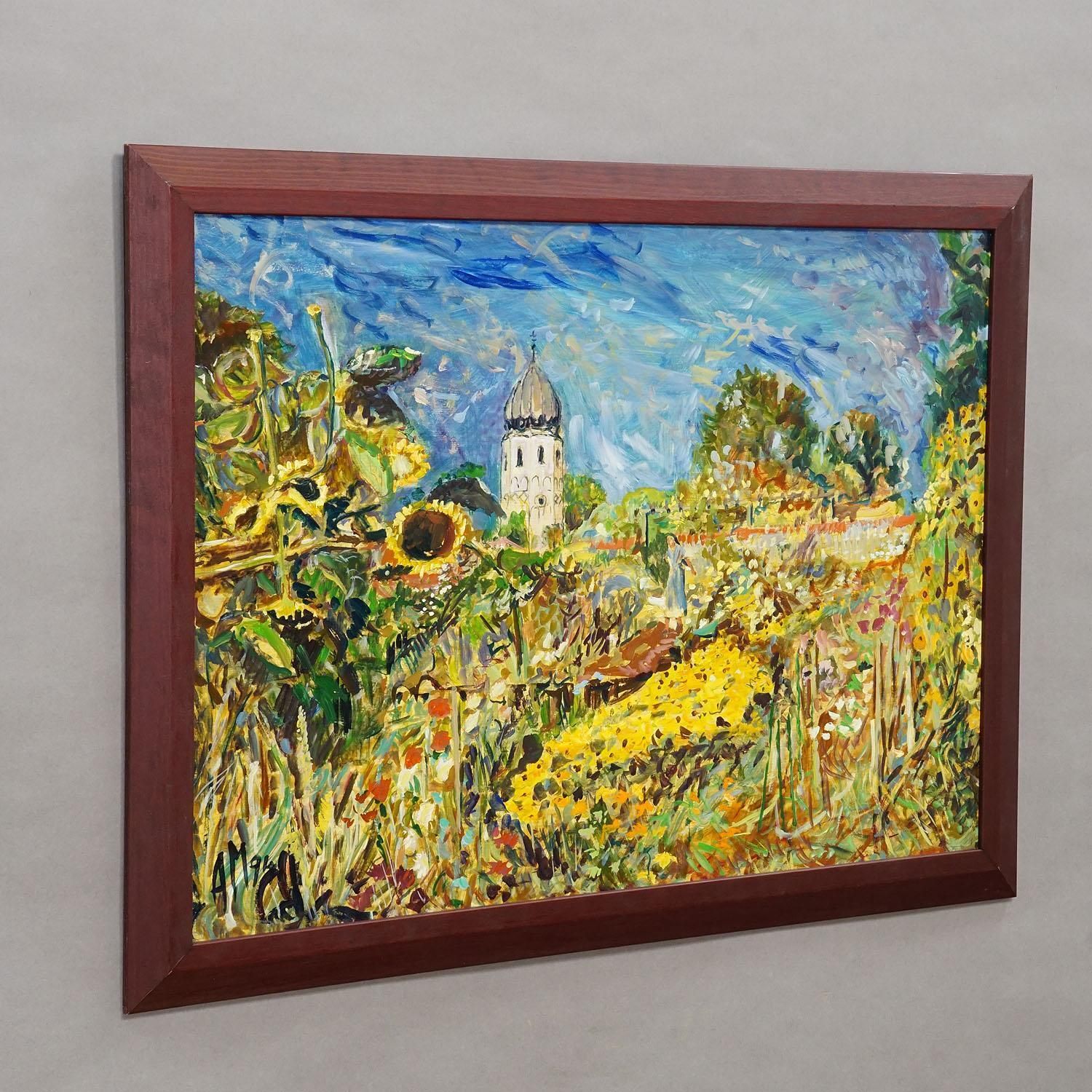 Fraueninsel / Chiemsee Met Klooster En Tuin, 1994 – Olieverfschilderij Van Alexand photo furniture