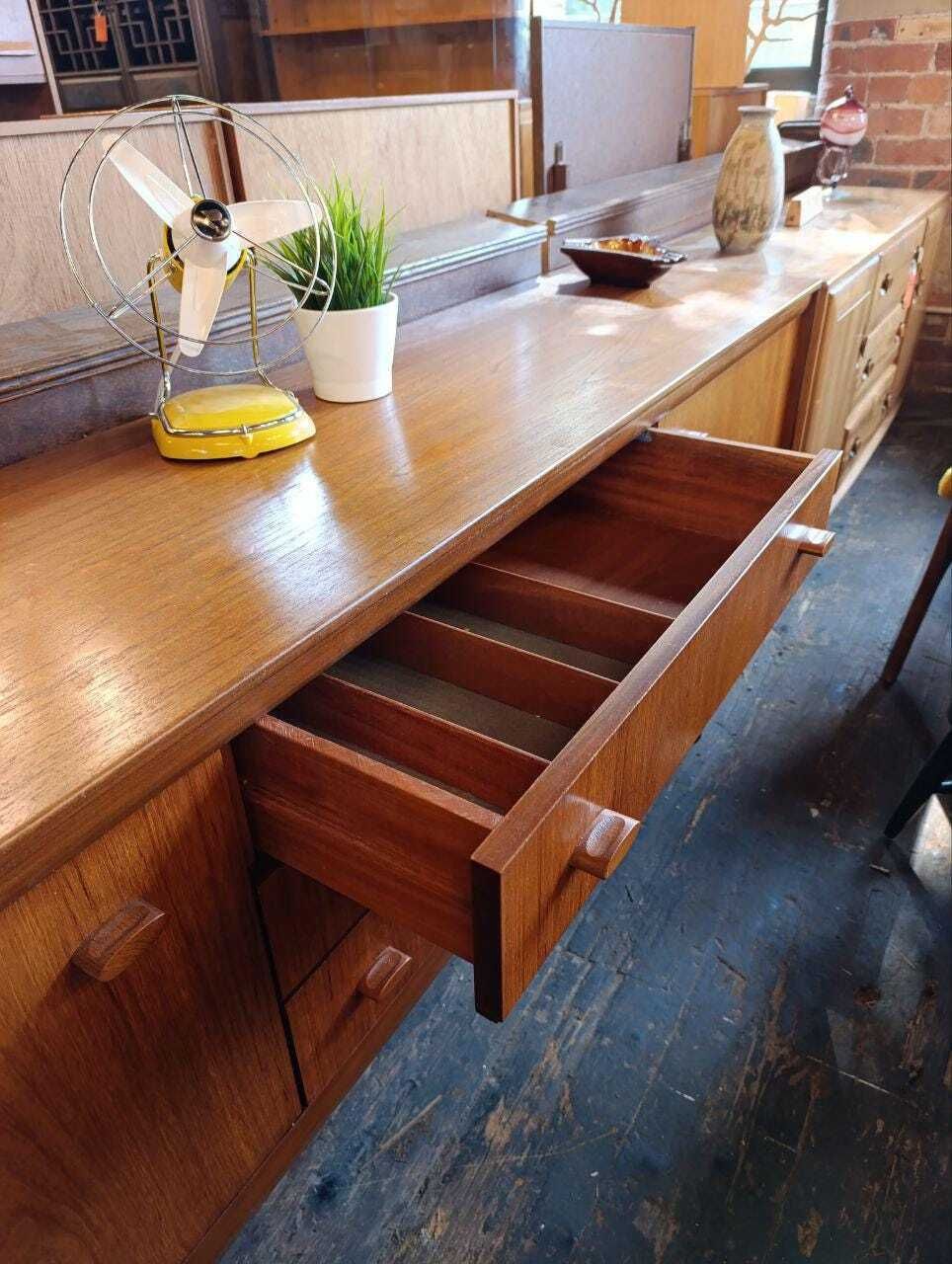 Vintage White And Newton Of Portsmouth Sideboard   Mid Century Teak & Afromosia, 193cm Wide photo Furniture