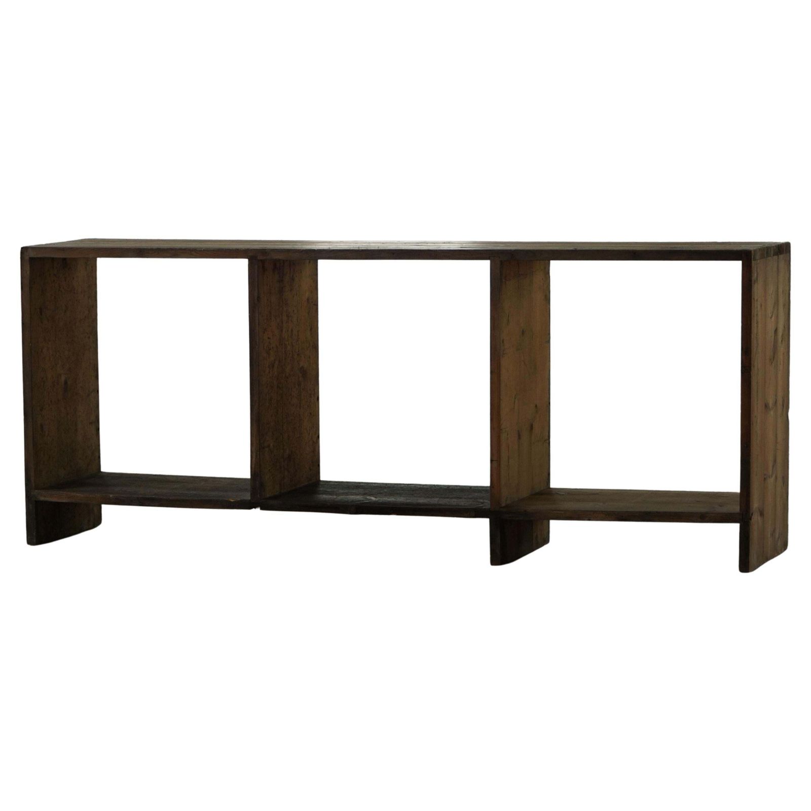 Primitive Early 20th Century French Shelf In Patinated Oak, Wabi Sabi, 1920s